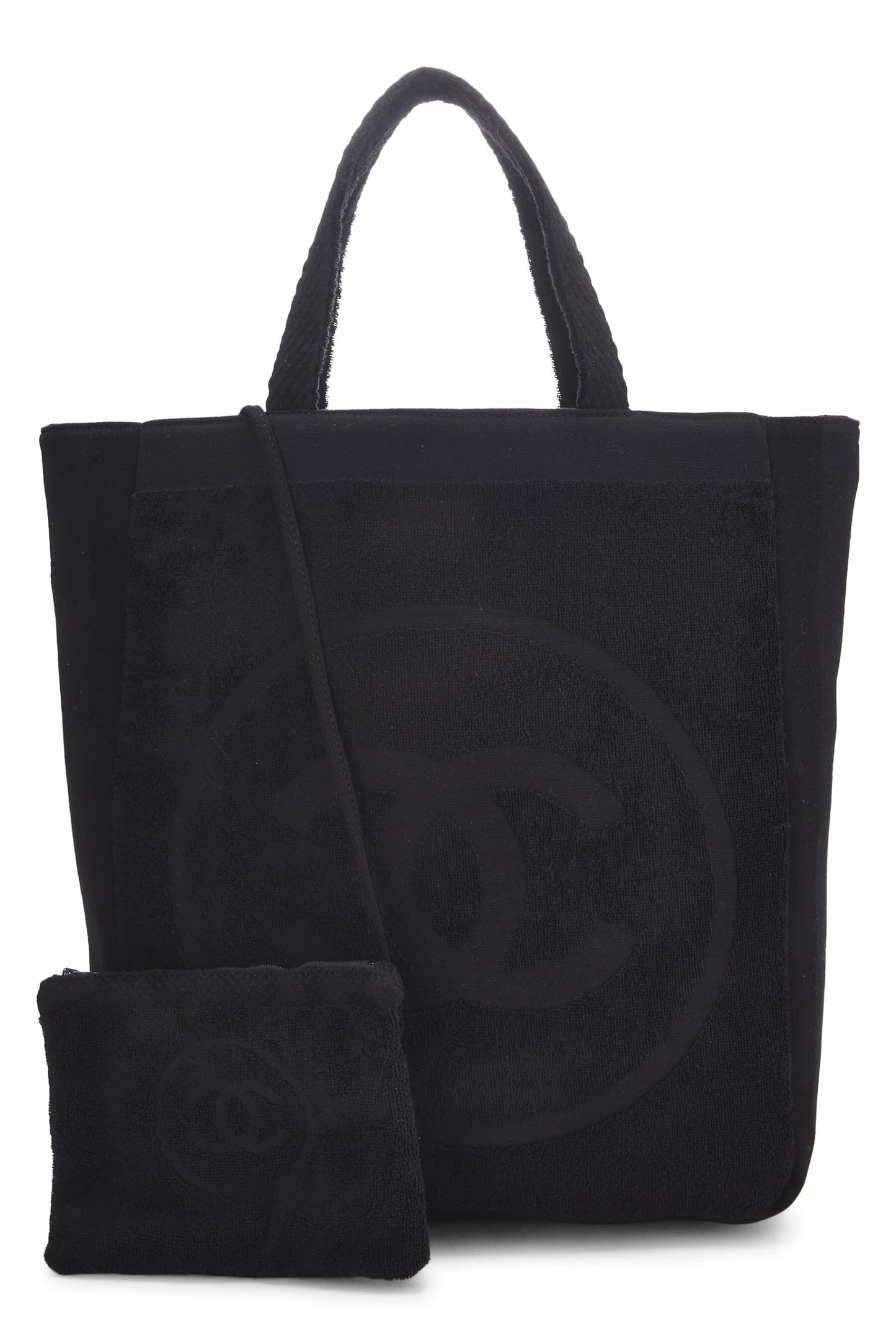 Chanel, Black Terry Cloth 'CC' Beach Set, Black