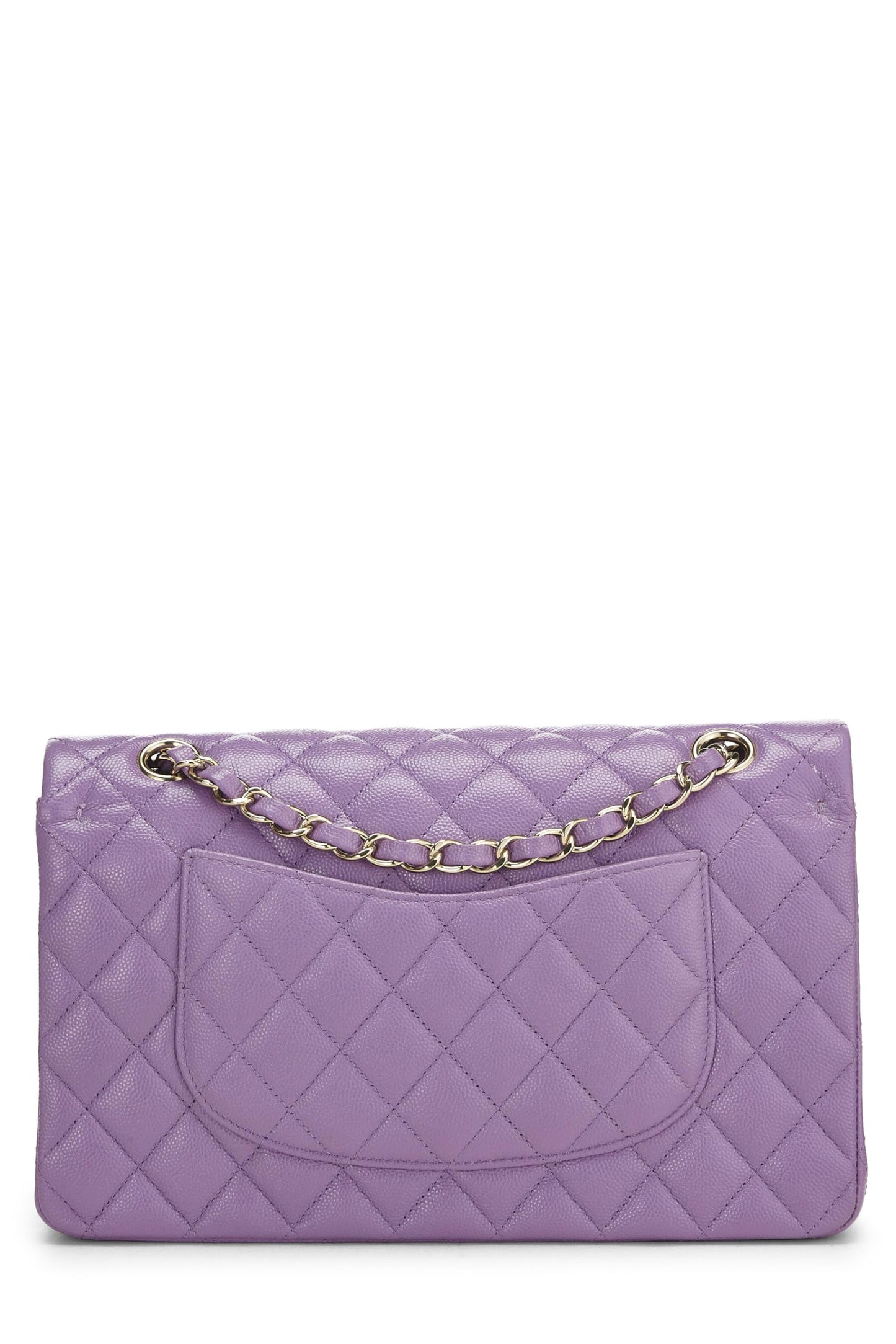 Chanel, Purple Quilted Caviar Classic Double Flap Medium, Purple