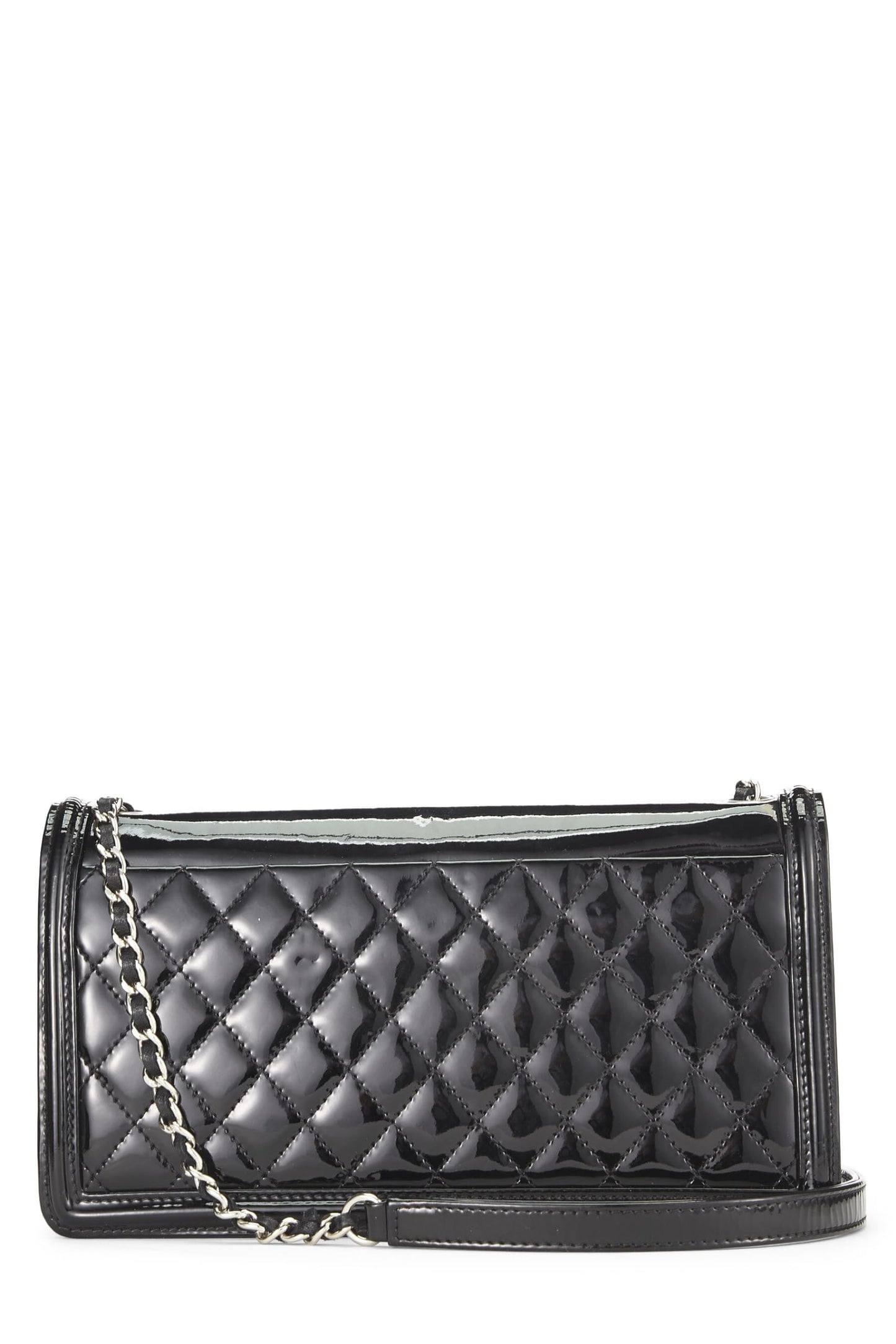 Chanel, Black Patent Leather Boy Brick Flap, Black