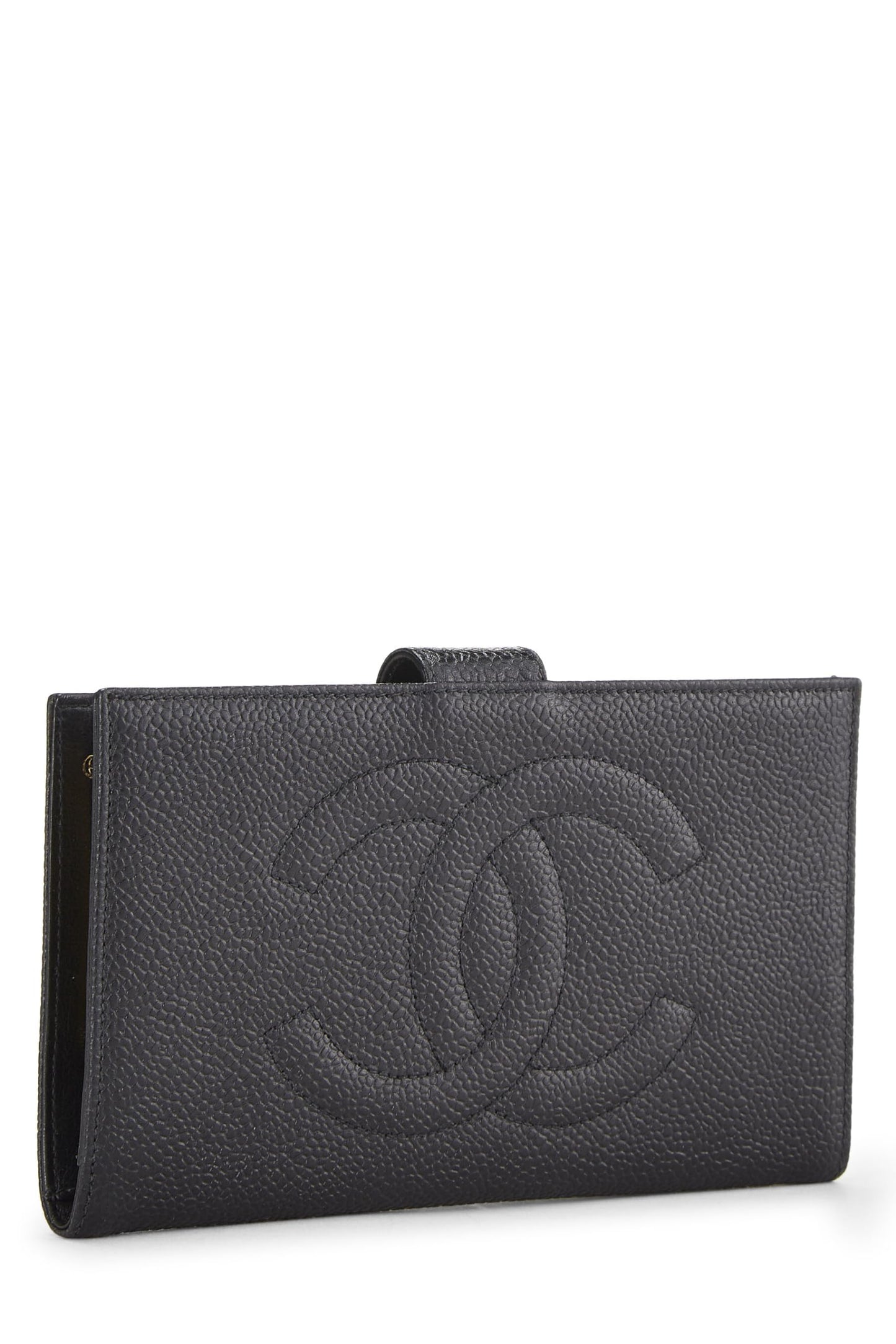 Chanel, Black Caviar Timeless 'CC' Long Wallet, Black