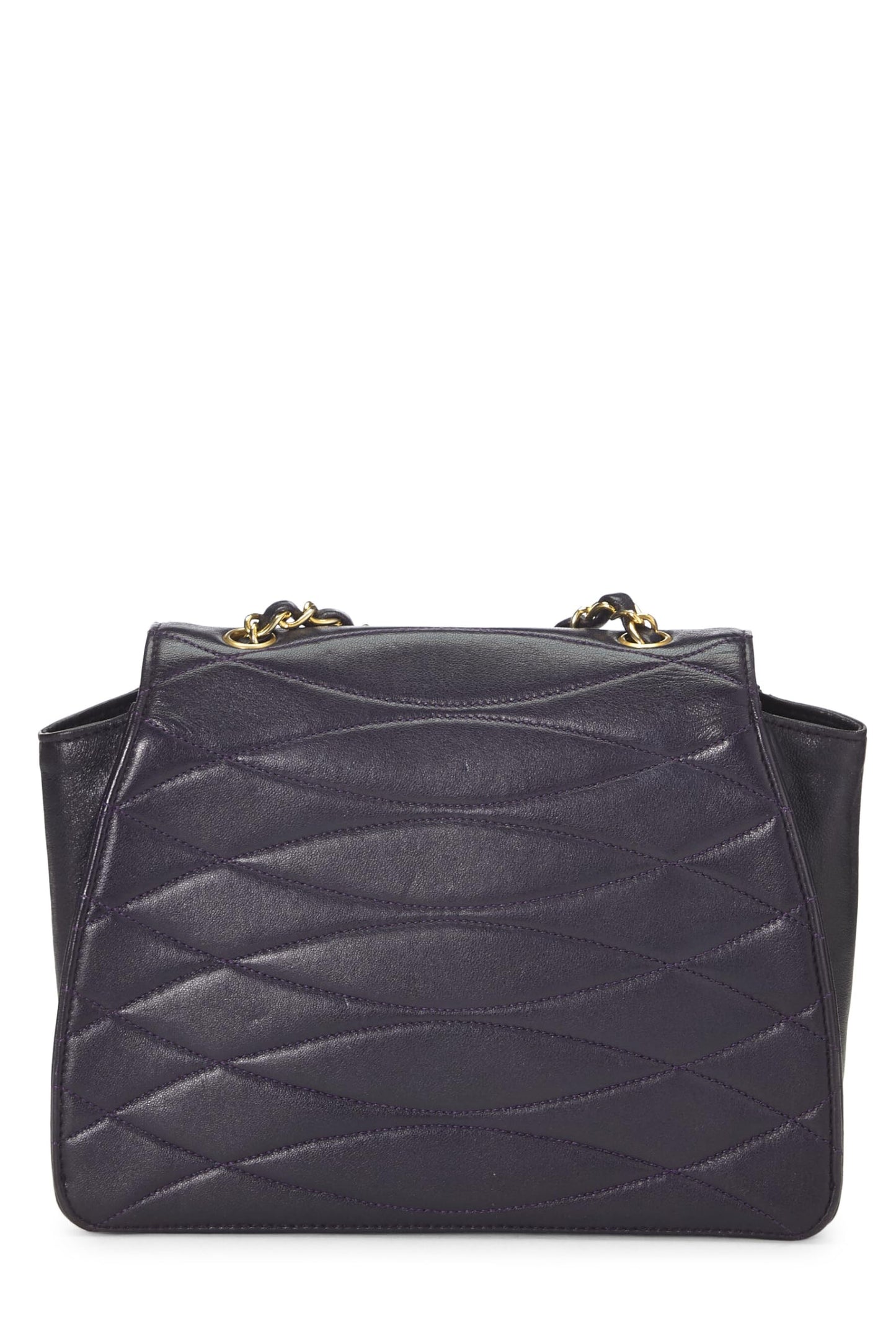 Chanel, Purple Quilted Lambskin Round Flap Small, Purple