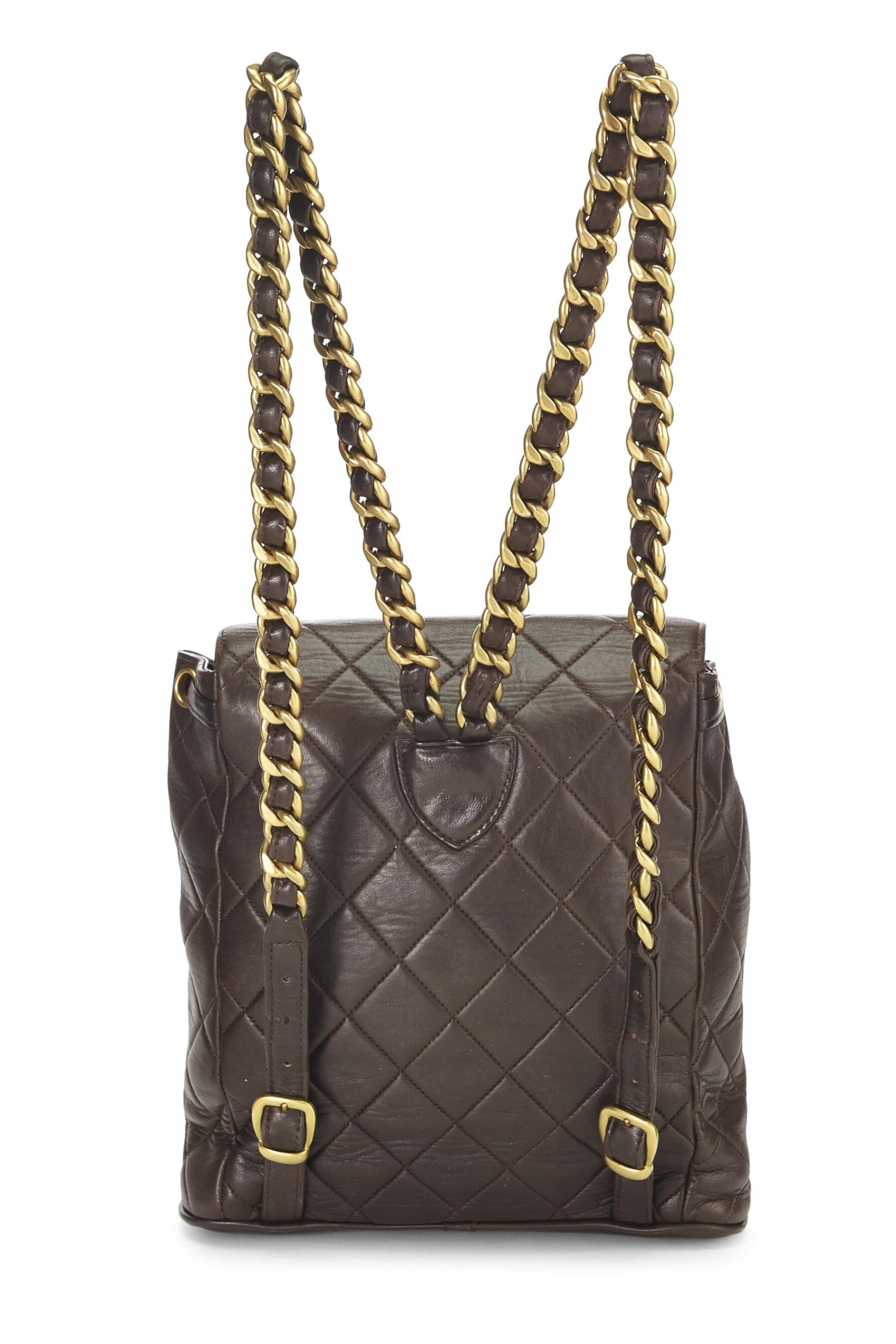 Chanel, Brown Quilted Lambskin 'CC' Classic Backpack Small, Brown