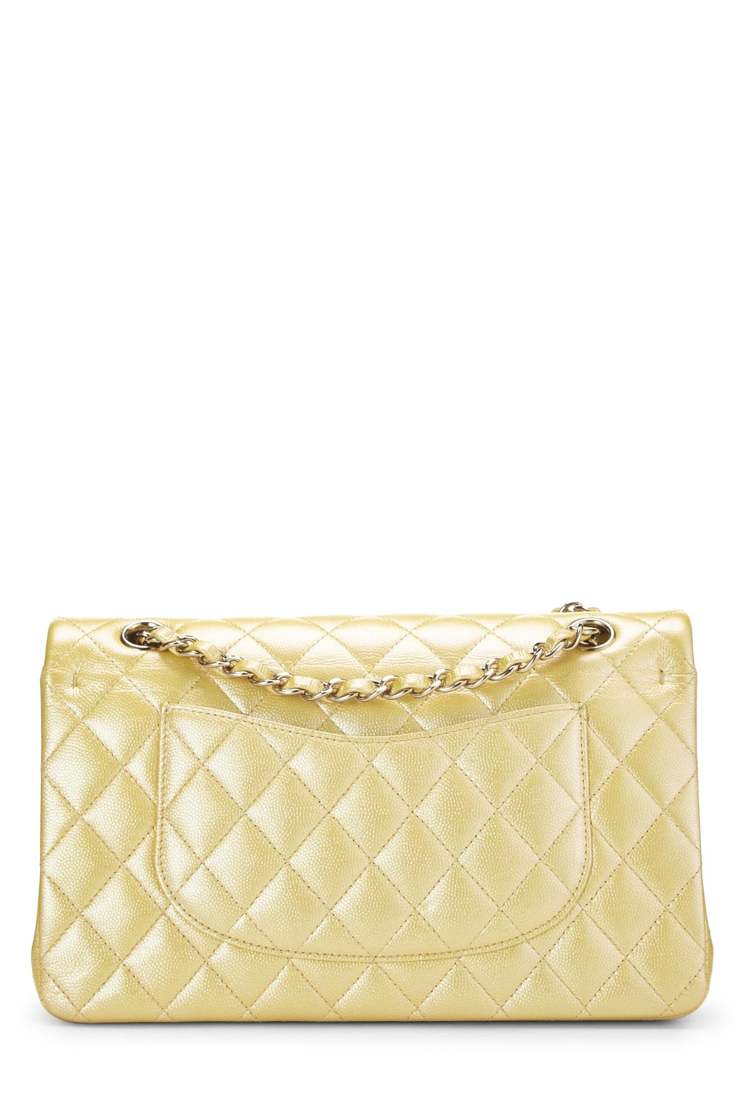 Chanel, Iridescent Yellow Caviar Classic Double Flap Medium, Yellow