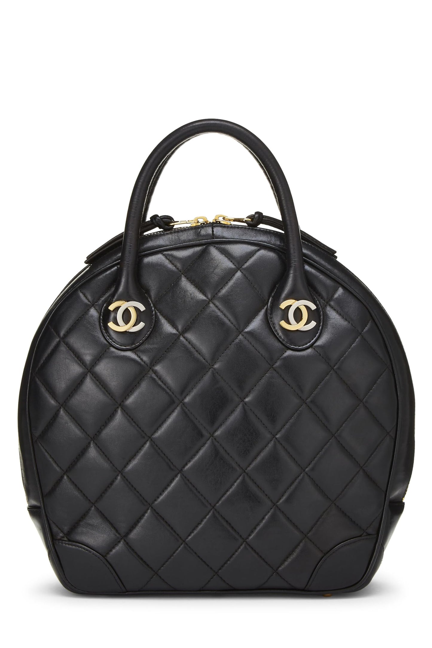 Chanel, Black Quilted Lambskin Paris Limited Bowler Small, Black