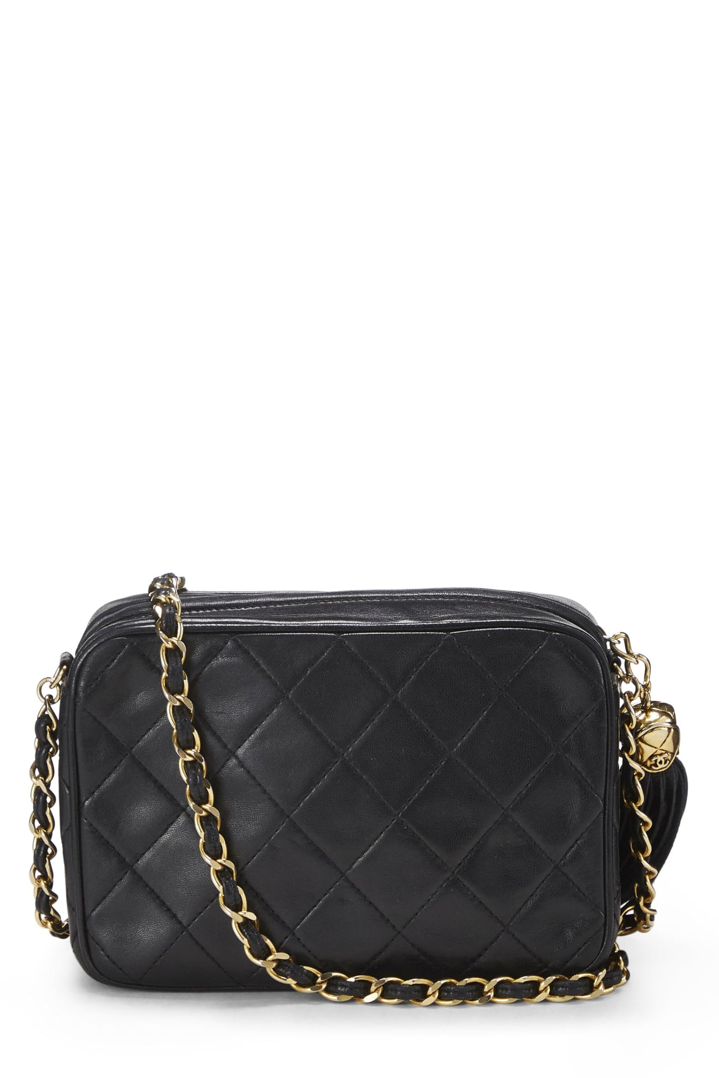 Chanel, Black Lambskin Diamond CC Camera Bag Mini, Black