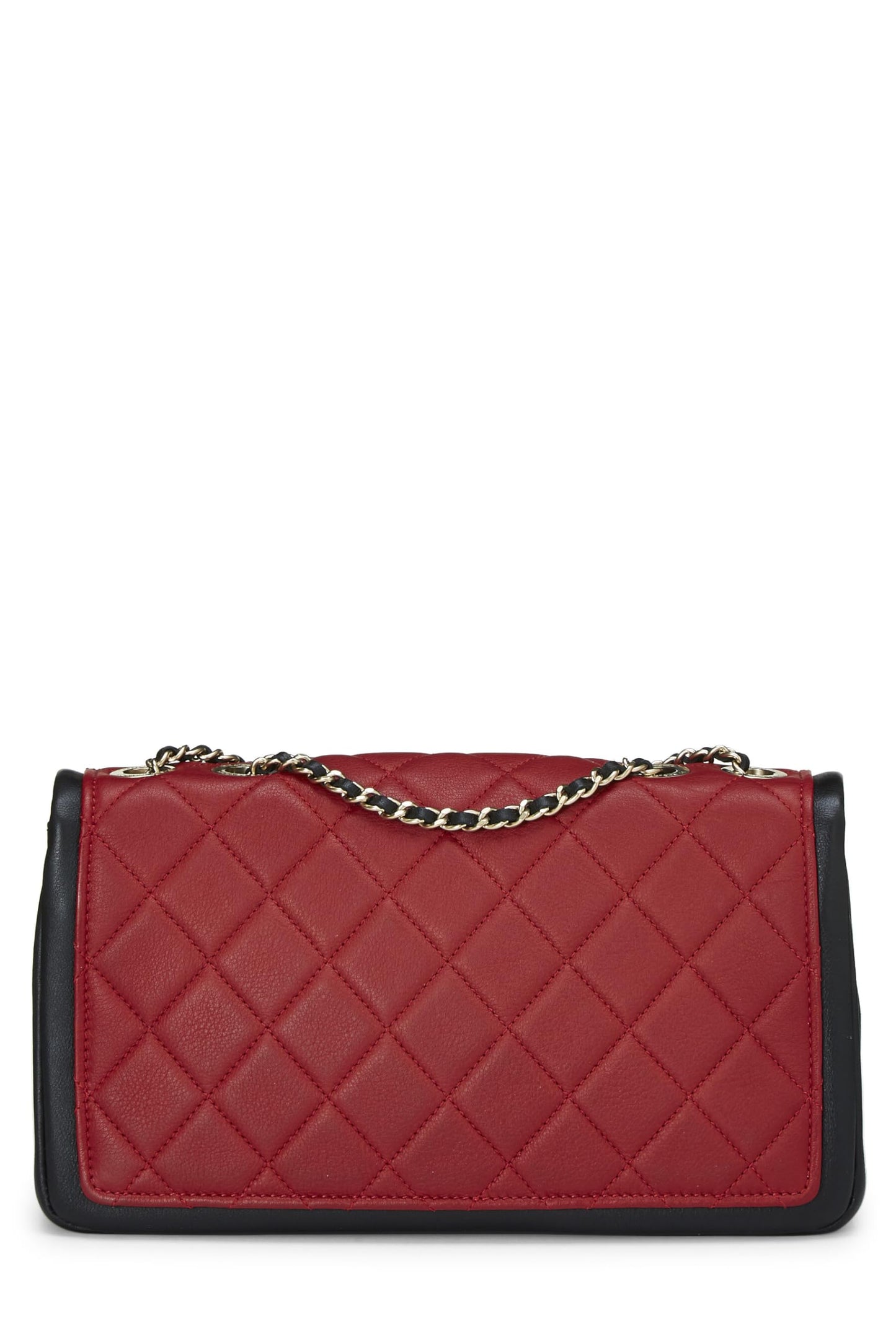 Chanel, Red & Black Quilted Lambskin Graphic Flap Medium, Multi
