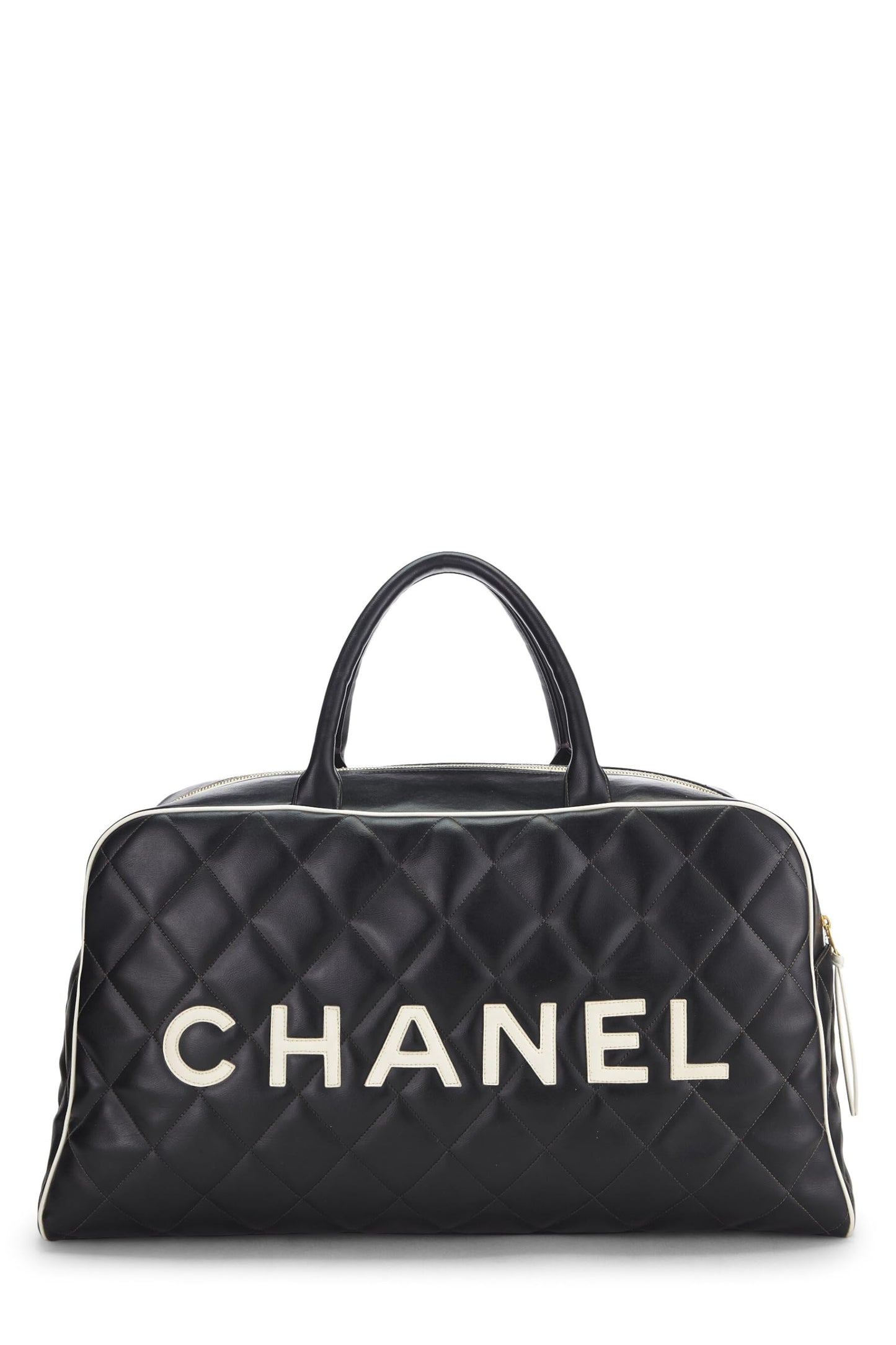Chanel, Black Quilted Calfskin Bowler Large, Black