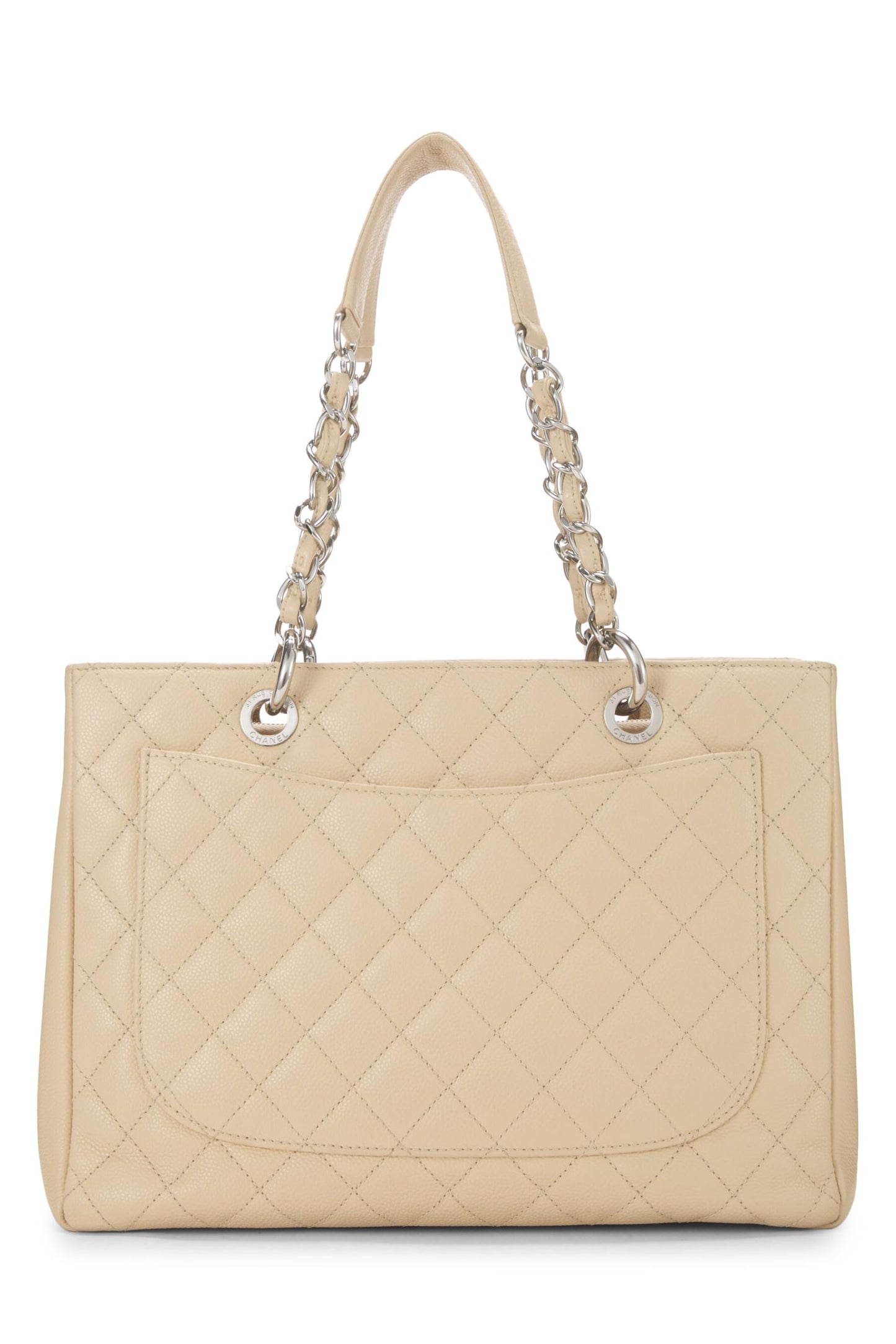 Chanel, Beige Quilted Caviar Grand Shopping Tote (GST), Beige