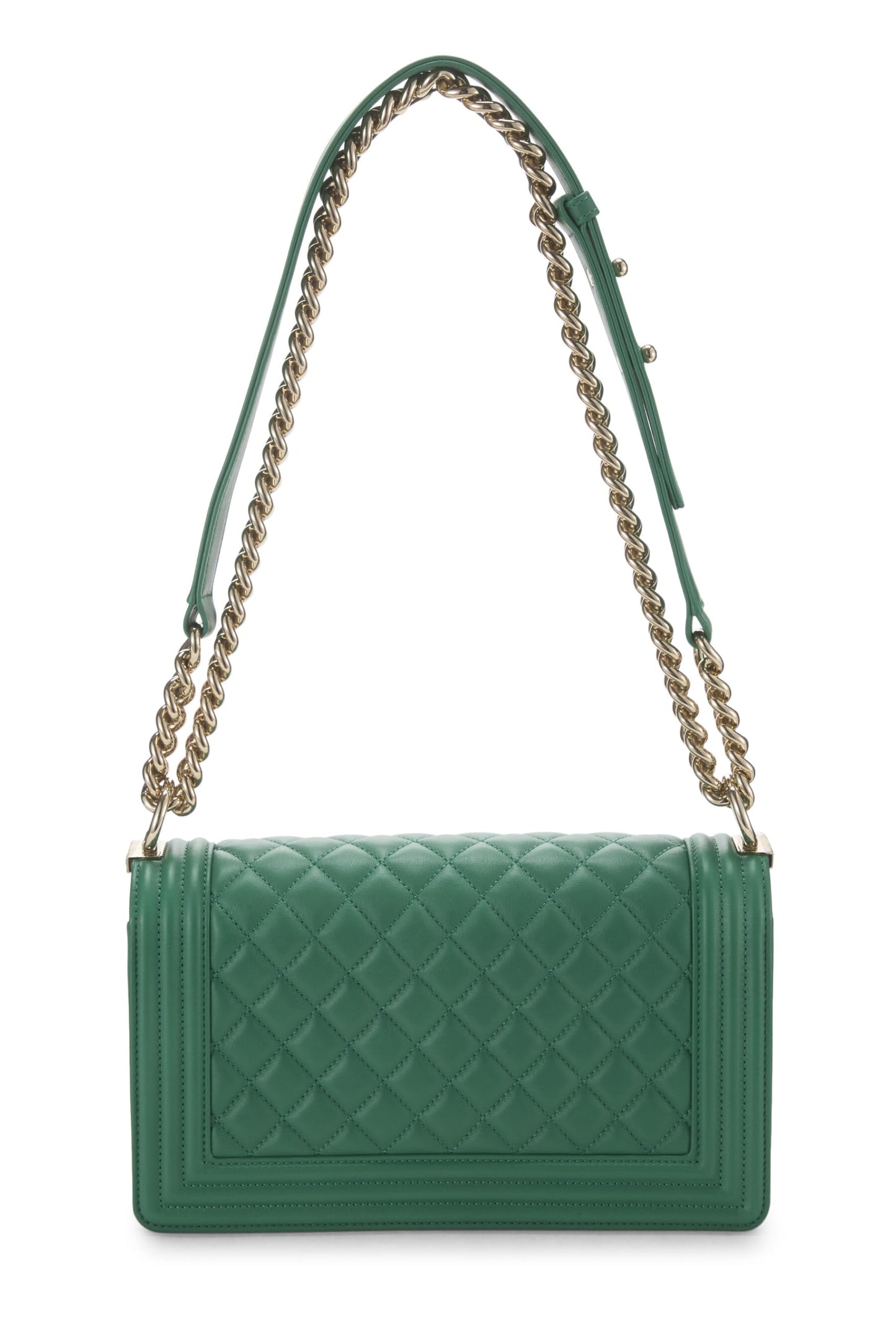 Chanel, Green Quilted Lambskin Boy Bag Medium, Green