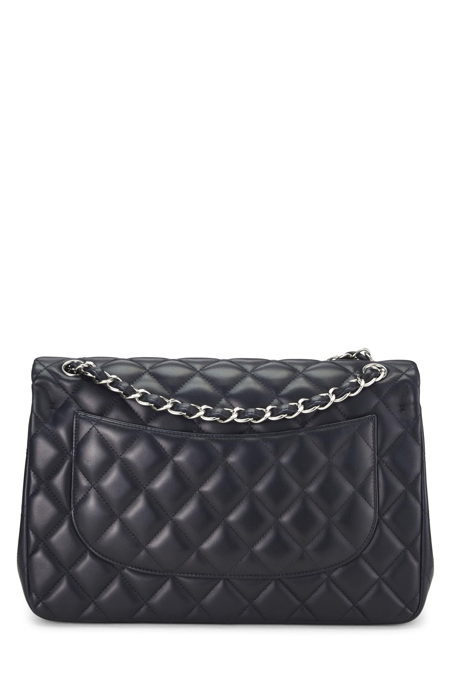 Chanel, Blue Quilted Lambskin New Classic Double Flap Jumbo, Blue