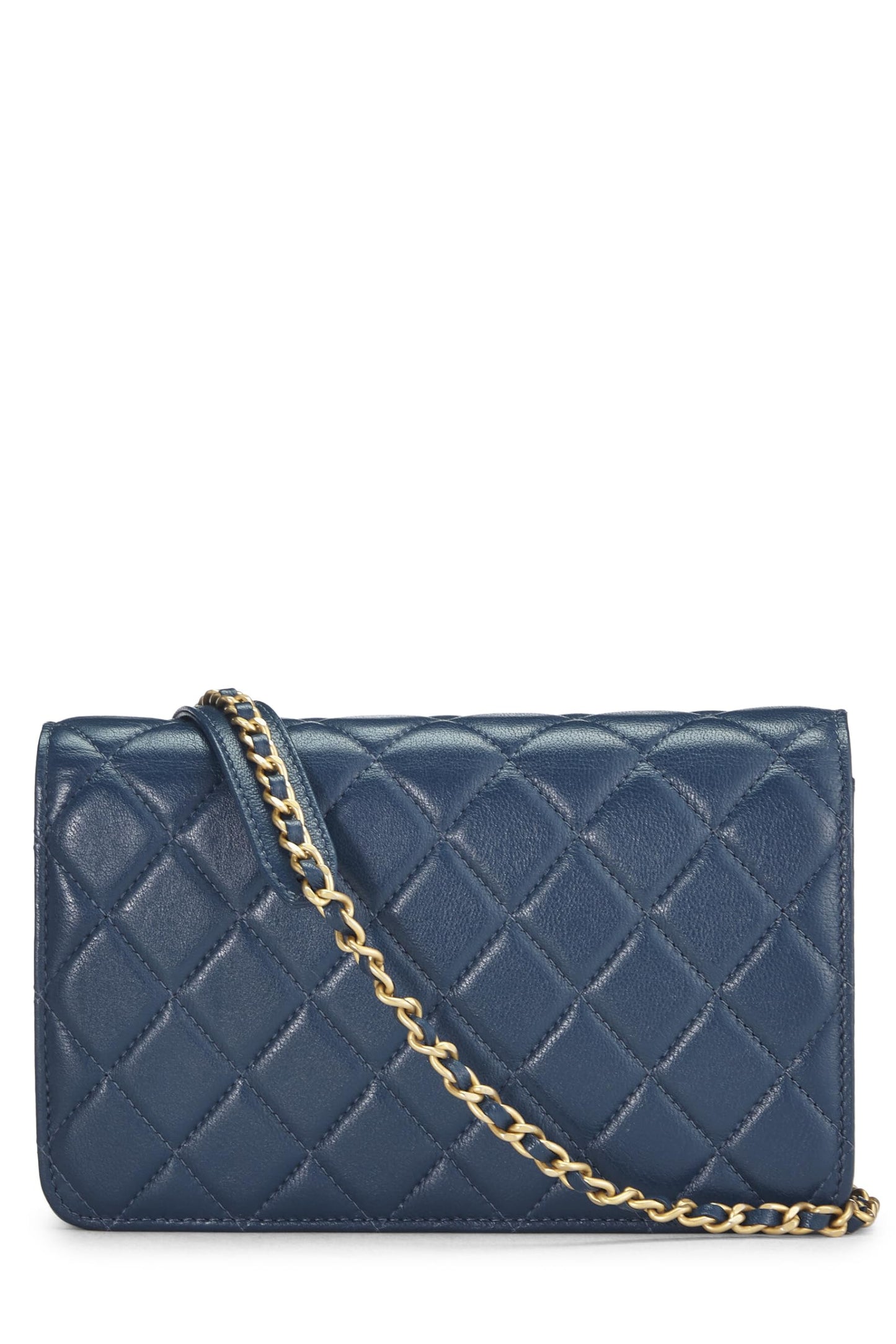Chanel, Blue Quilted Lambskin Infinity Wallet on Chain (WOC), Blue