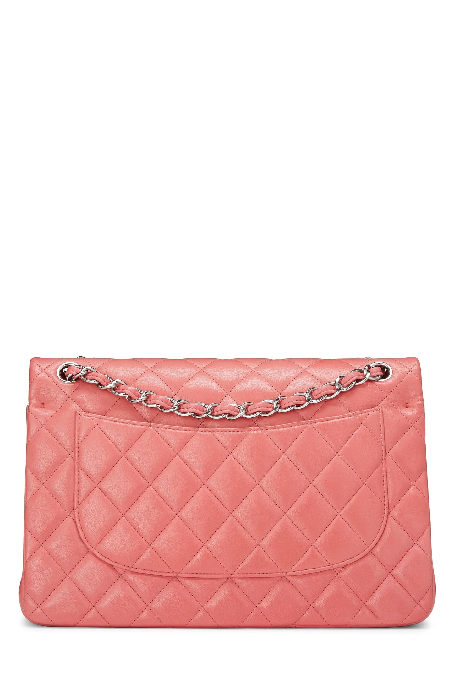 Chanel, Pink Quilted Lambskin New Classic Double Flap Jumbo, Pink
