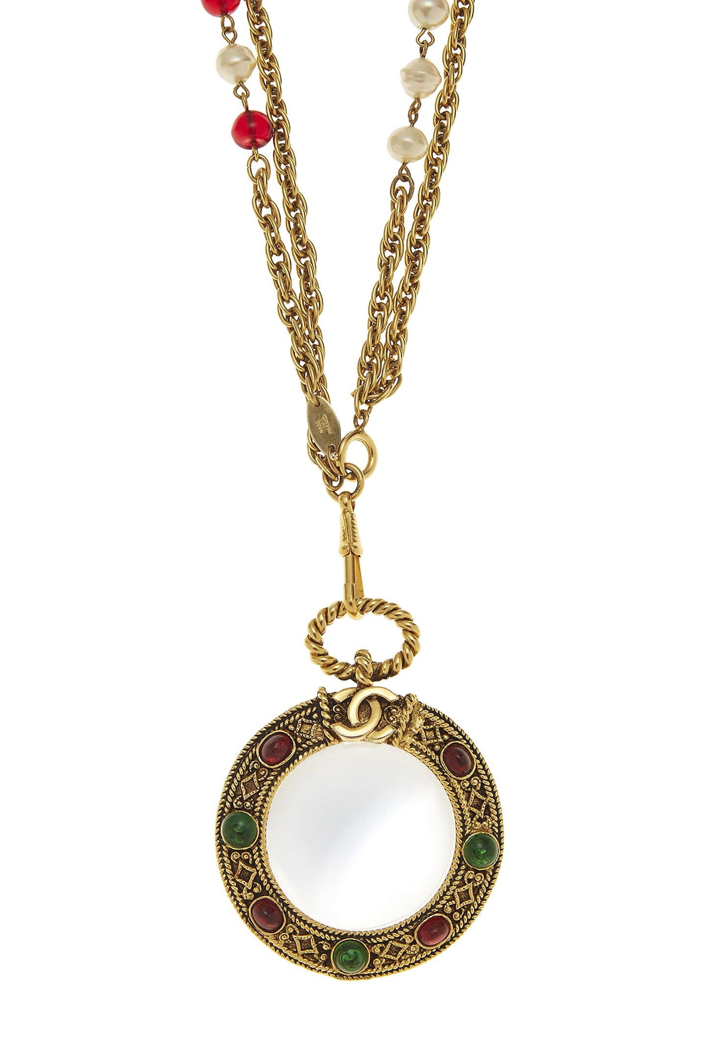 Chanel, Gold & Multicolor Gripoix Loupe Necklace, Multi