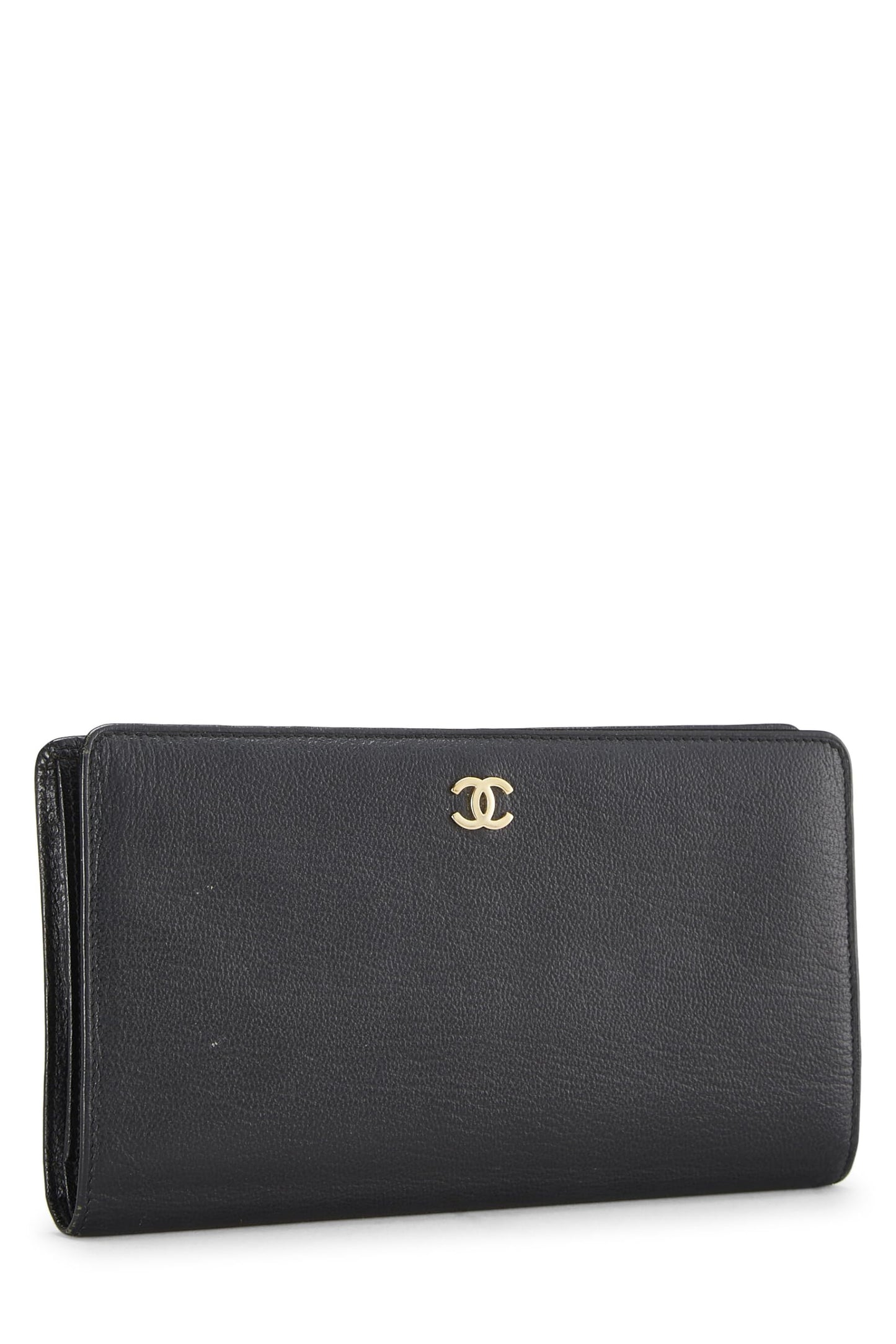 Chanel, Black Lambskin Long Wallet, Black