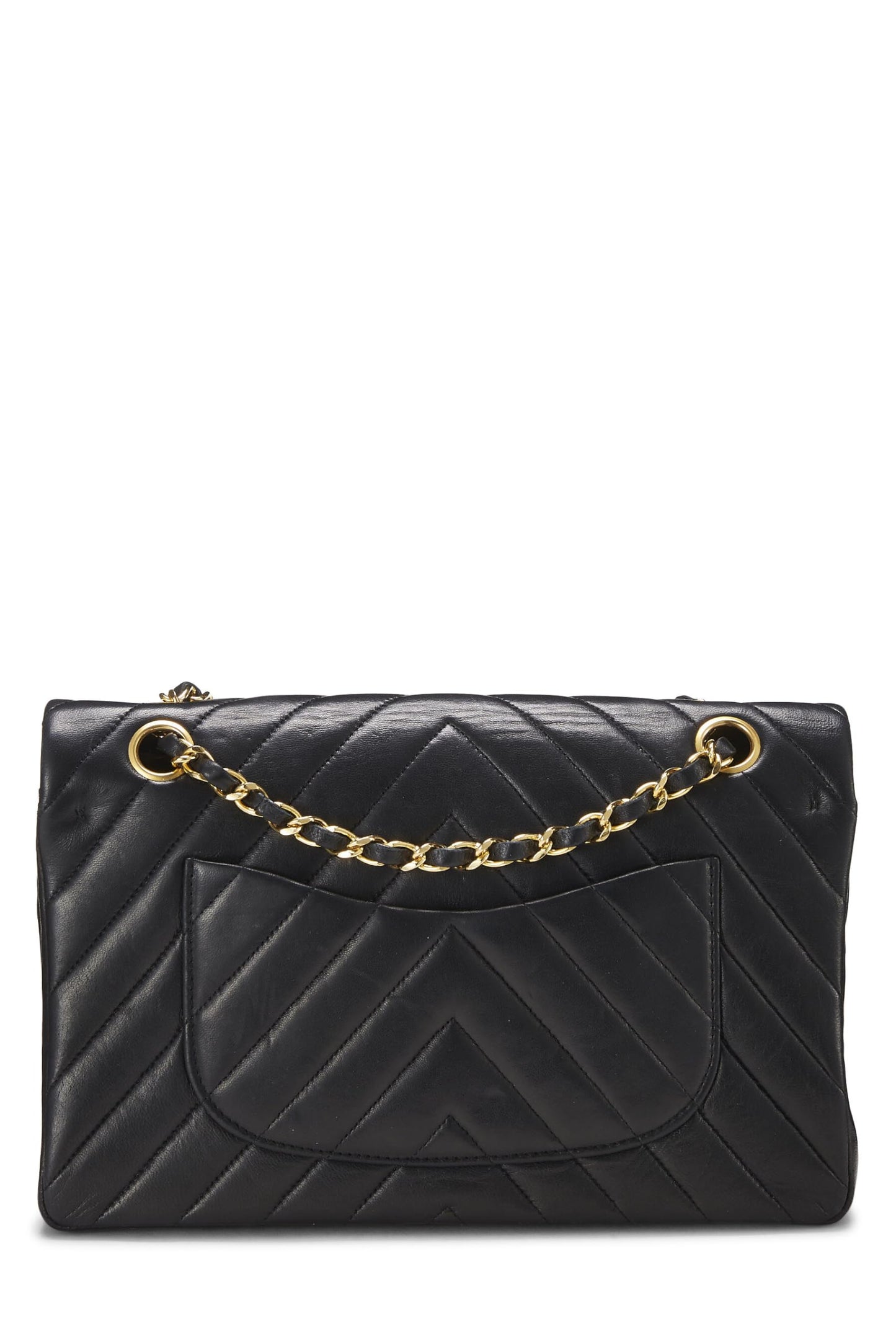 Chanel, Black Chevron Lambskin Classic Double Flap Medium, Black