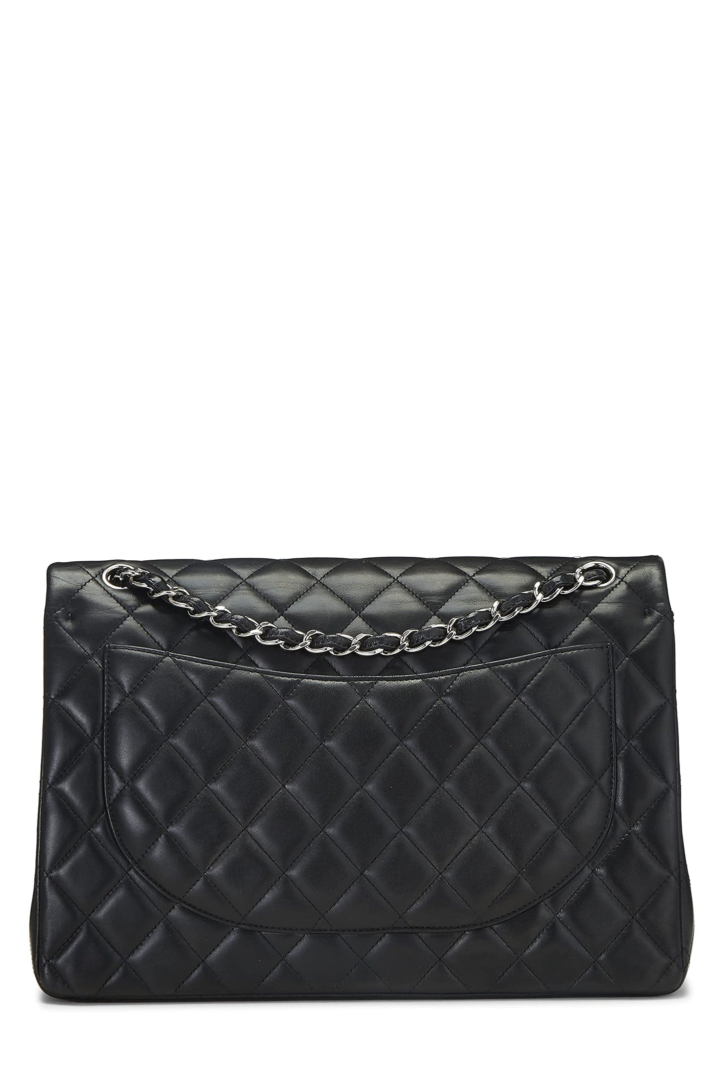 Chanel, Black Quilted Lambskin New Classic Double Flap Maxi, Black