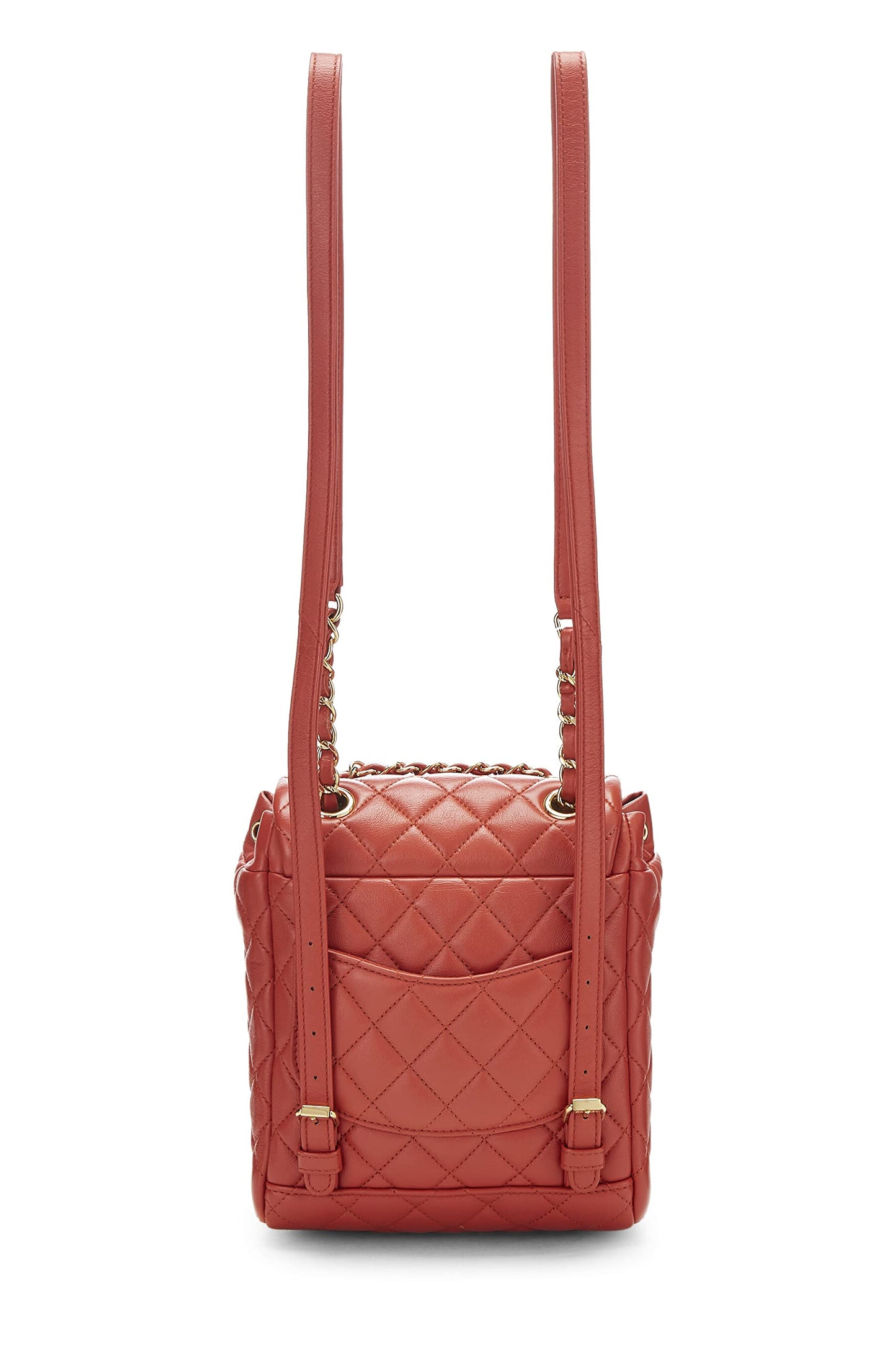 Chanel, Orange Quilted Lambskin Urban Spirit Backpack Mini, Orange