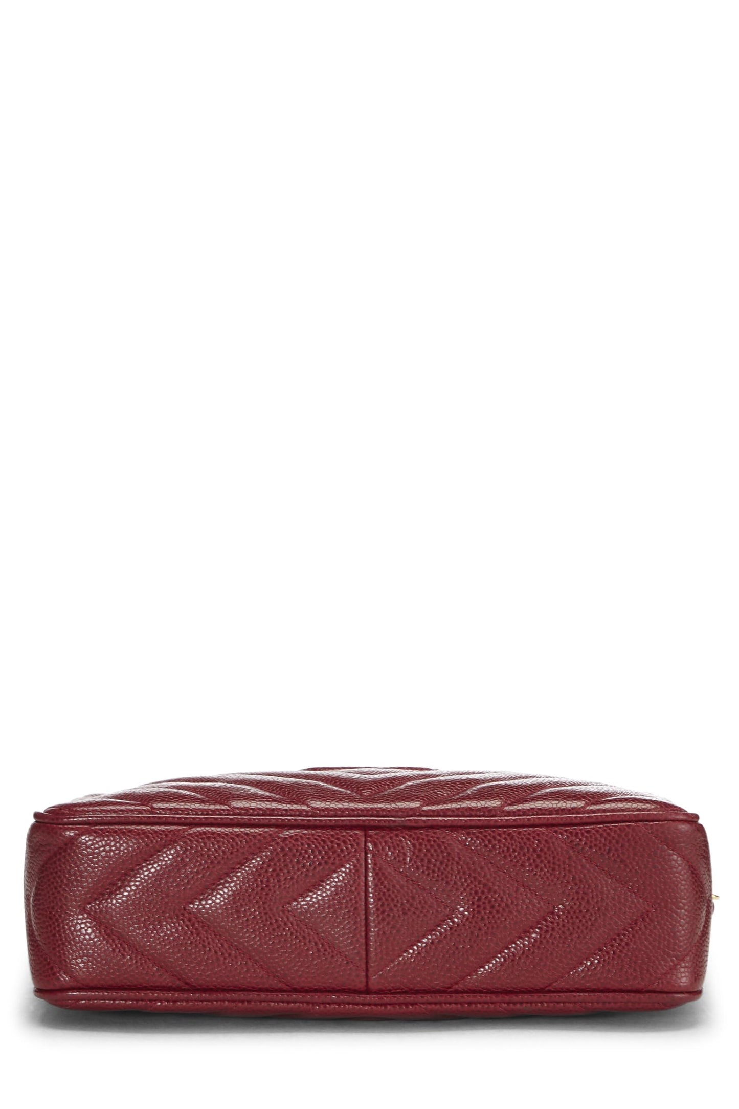 Chanel, Red Caviar Diamond 'CC' Camera Bag Large, Burgundy
