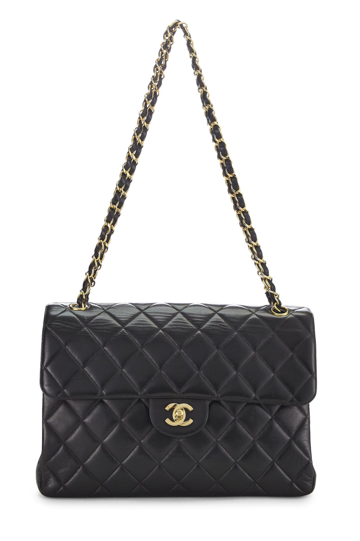 Chanel, Black Quilted Lambskin Double Sided Classic Flap Jumbo, Black