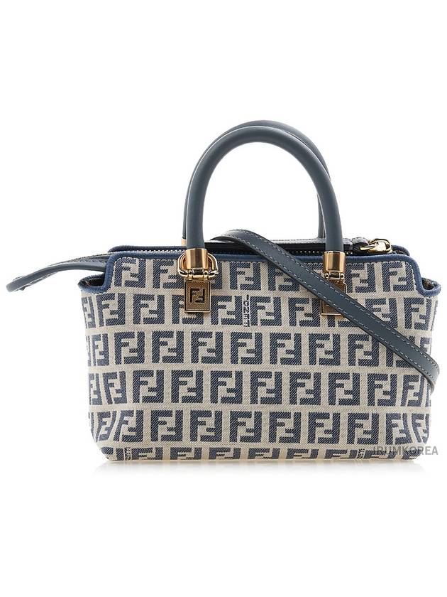 Luxury Fendi FF Small Fabric Tote Bag Blue