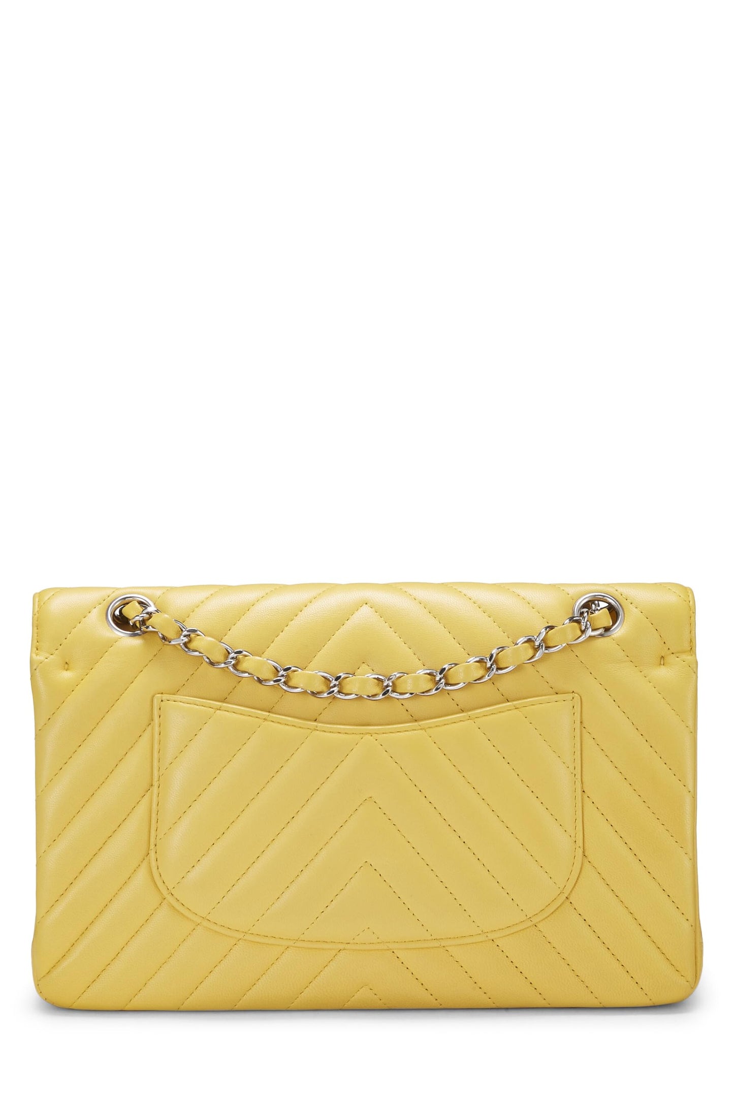 Chanel, Yellow Chevron Lambskin Classic Double Flap Medium, Yellow
