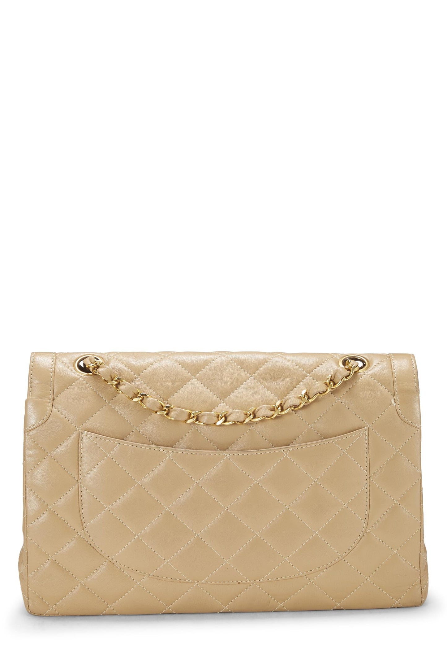 Chanel, Beige Quilted Lambskin Paris Limited Double Flap Medium, Beige