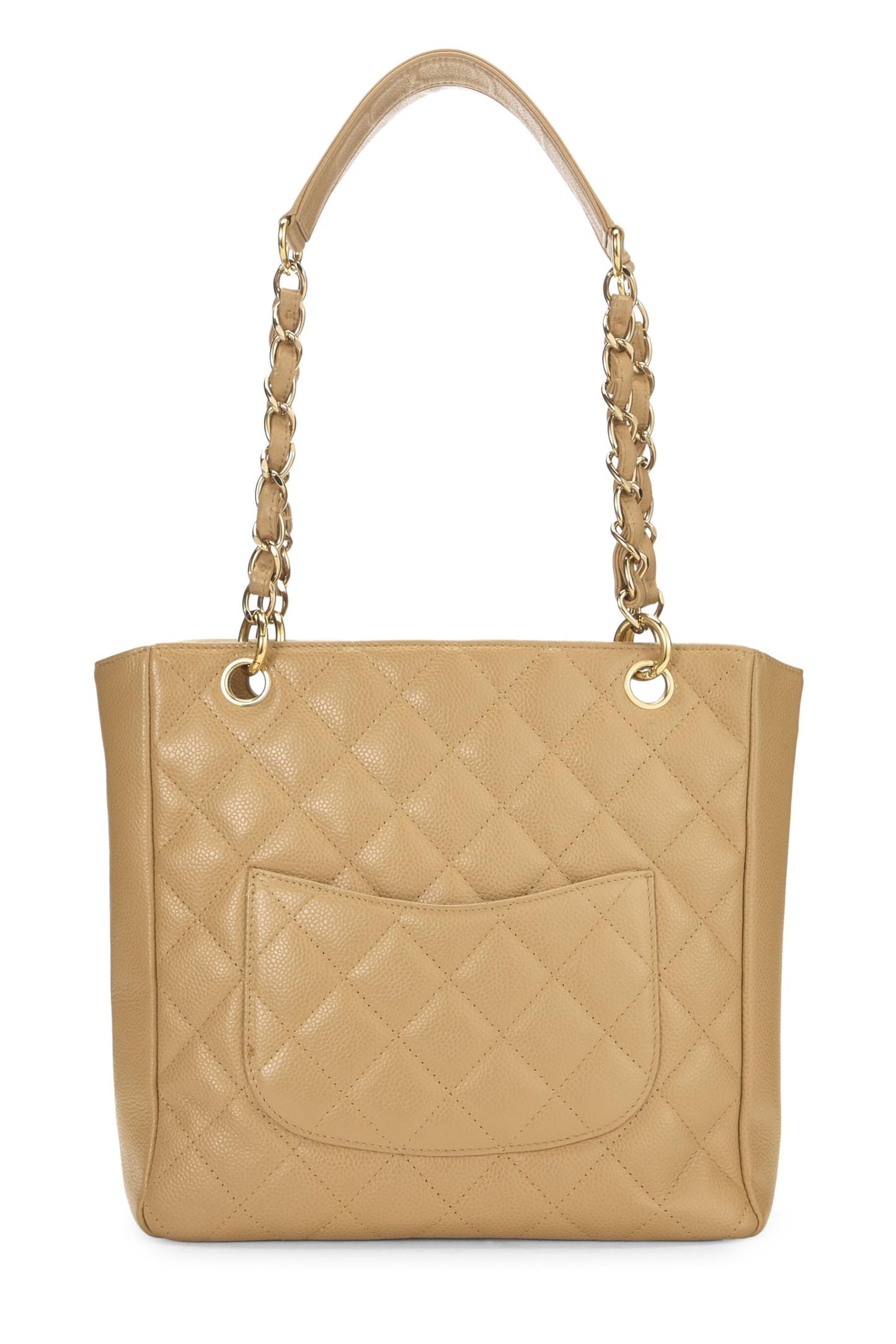 Chanel, Beige Quilted Caviar Petite Shopping Tote (PST), Beige