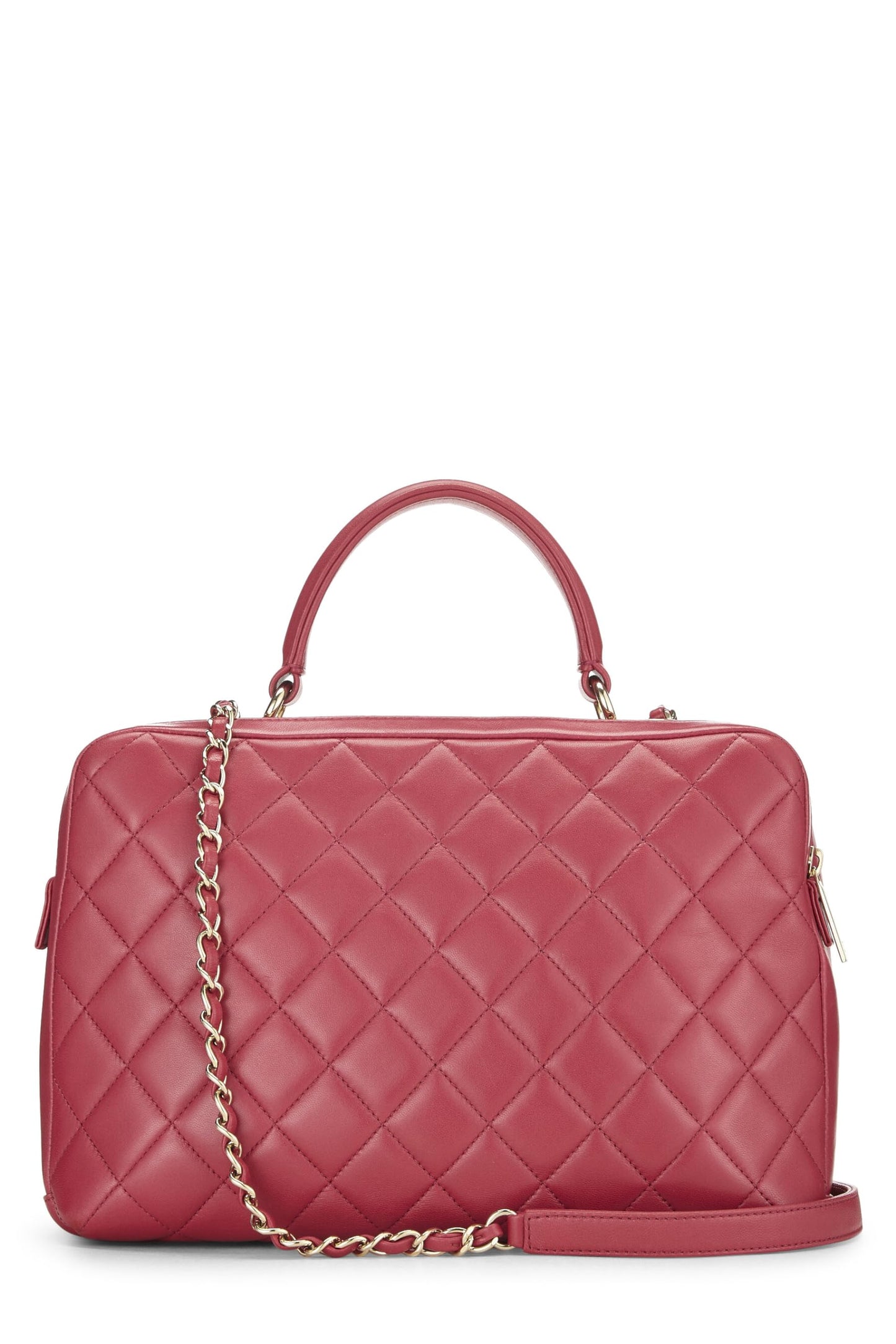 Chanel, Pink Quilted Lambskin Trendy 'CC' Bowling Bag Large, Pink