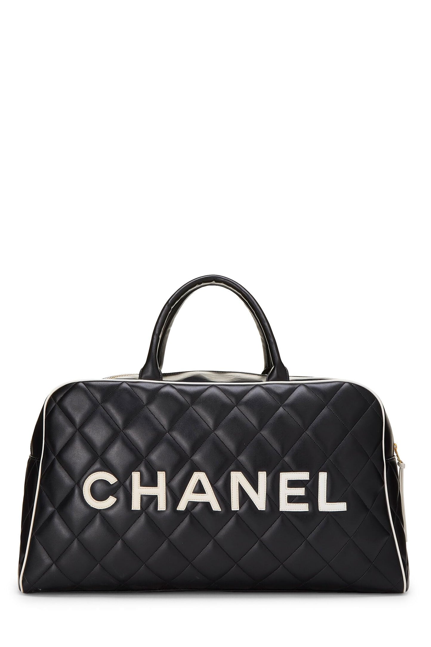 Chanel Black Quilted Calfskin Bowler Large, Black