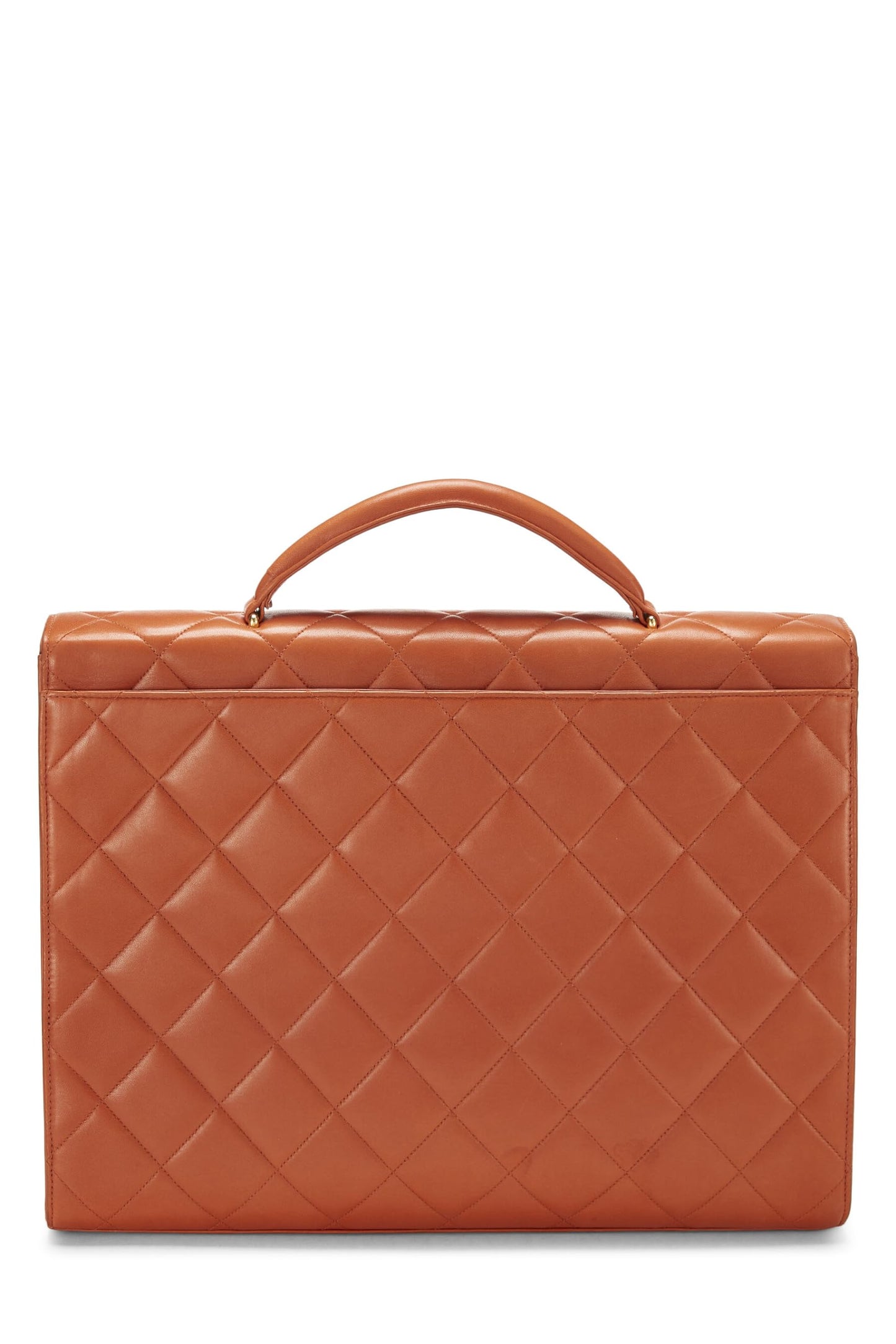 Chanel, Orange Quilted Lambskin Briefcase, Orange