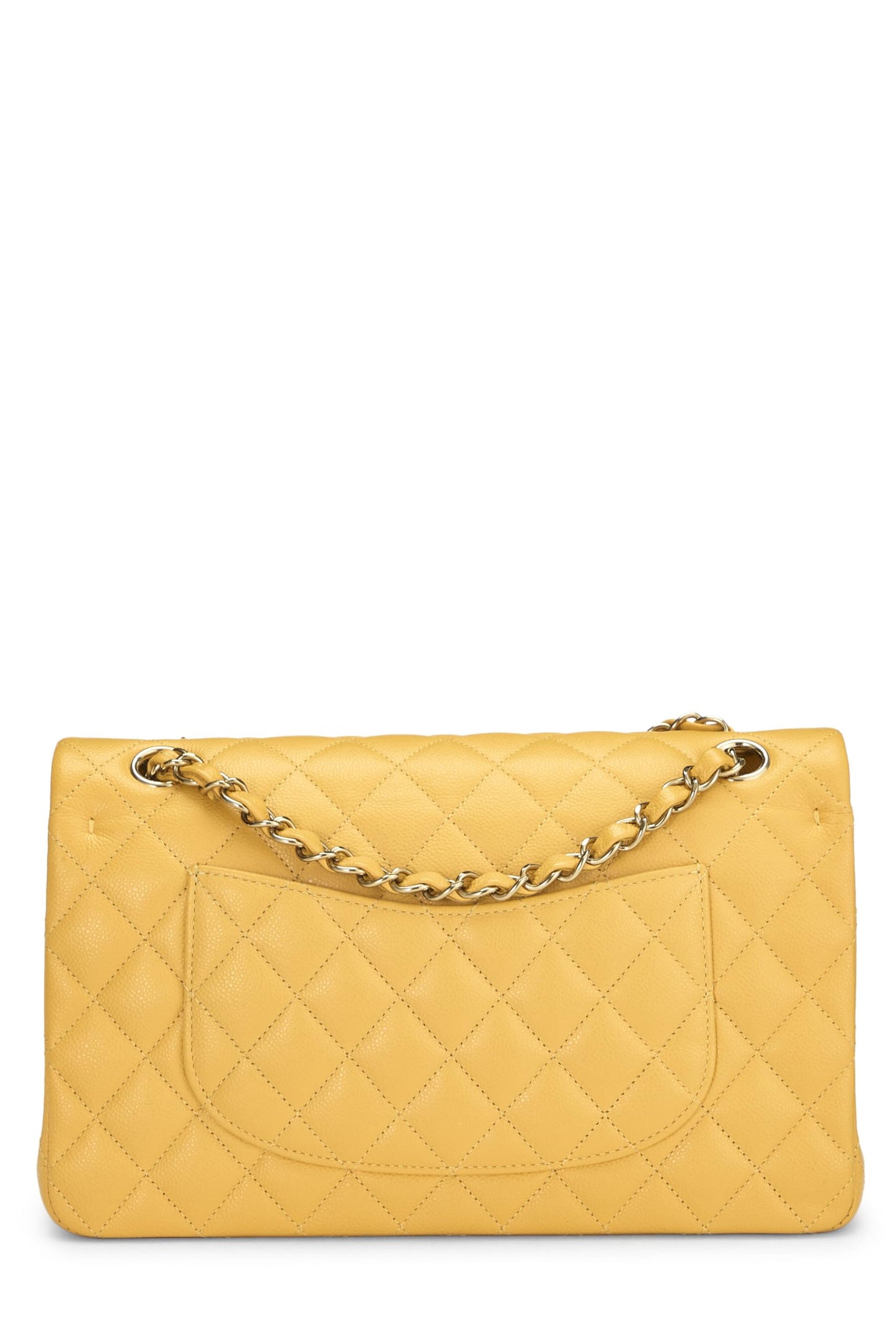 Chanel, Yellow Quilted Caviar Classic Double Flap Medium, Yellow