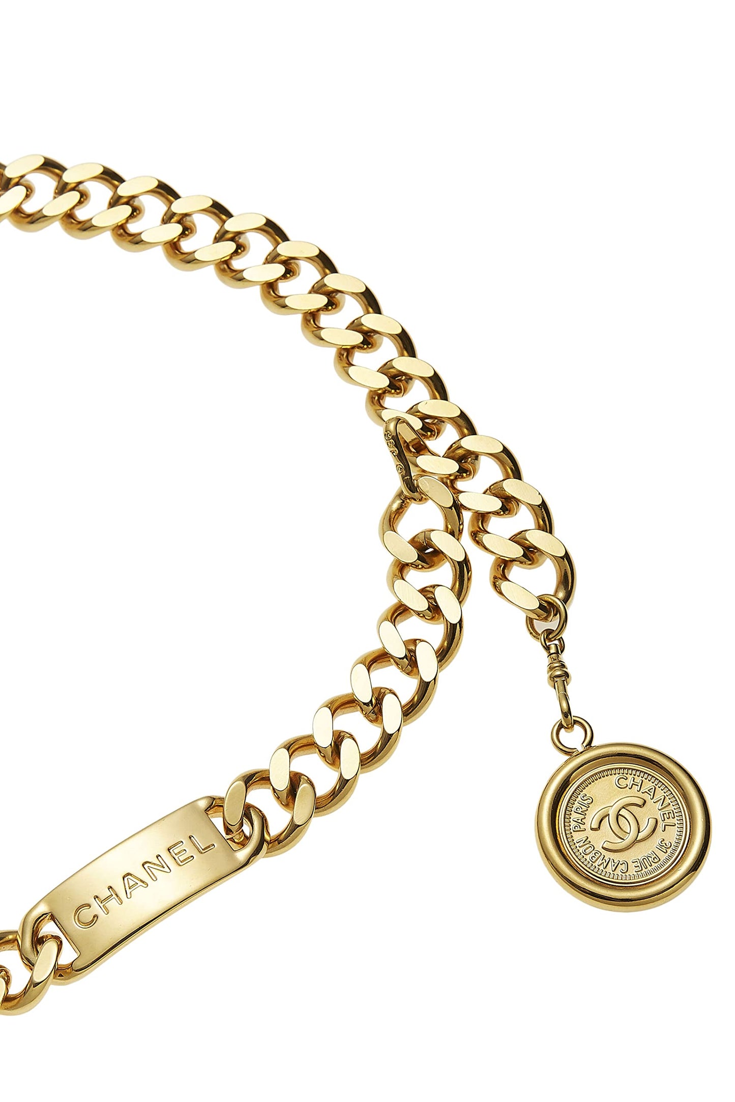Chanel, Gold 'CC' Medallion Chain Belt, Gold