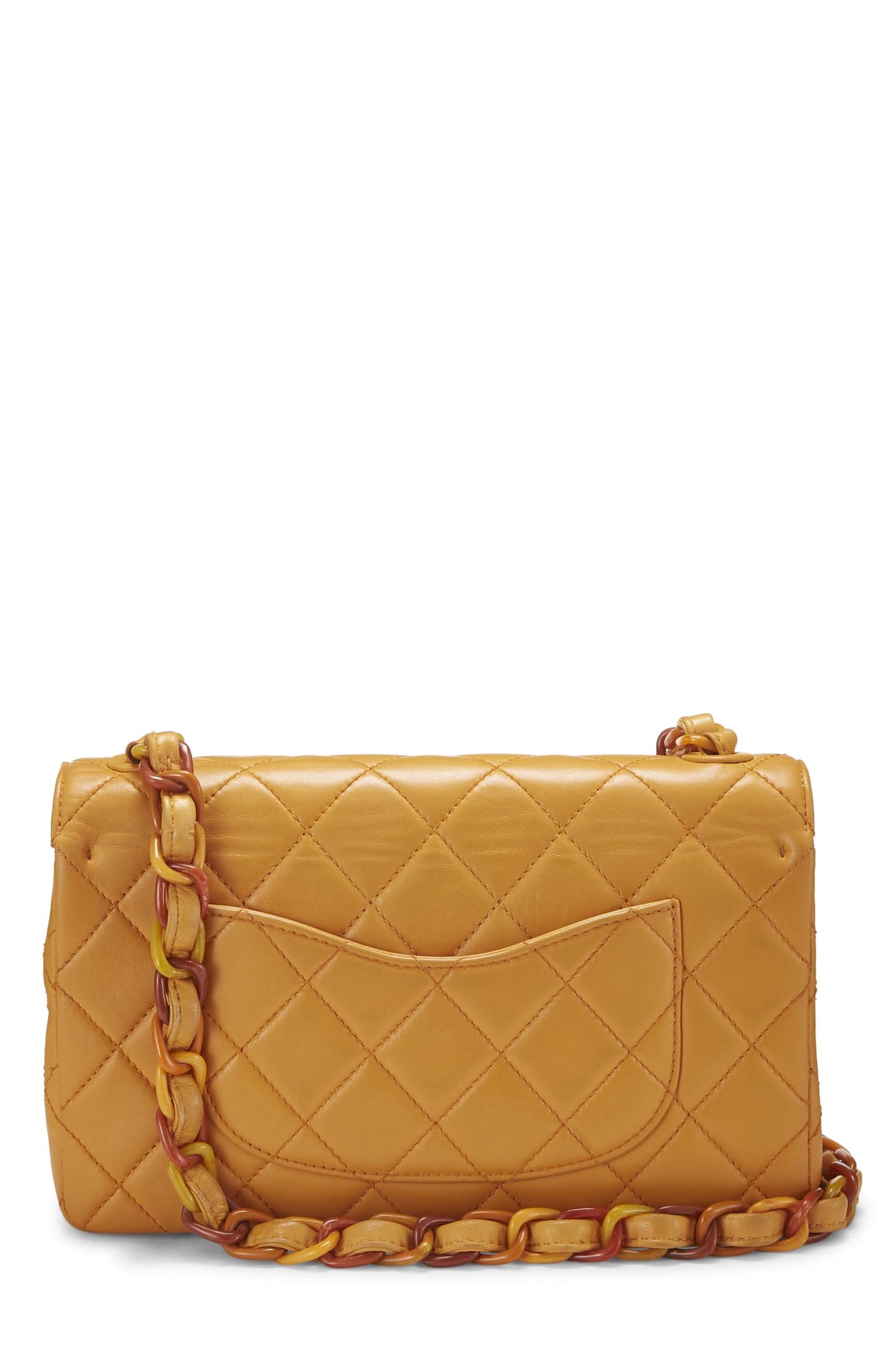 Chanel, Orange Lambskin Bekko Chain Flap Medium, Orange
