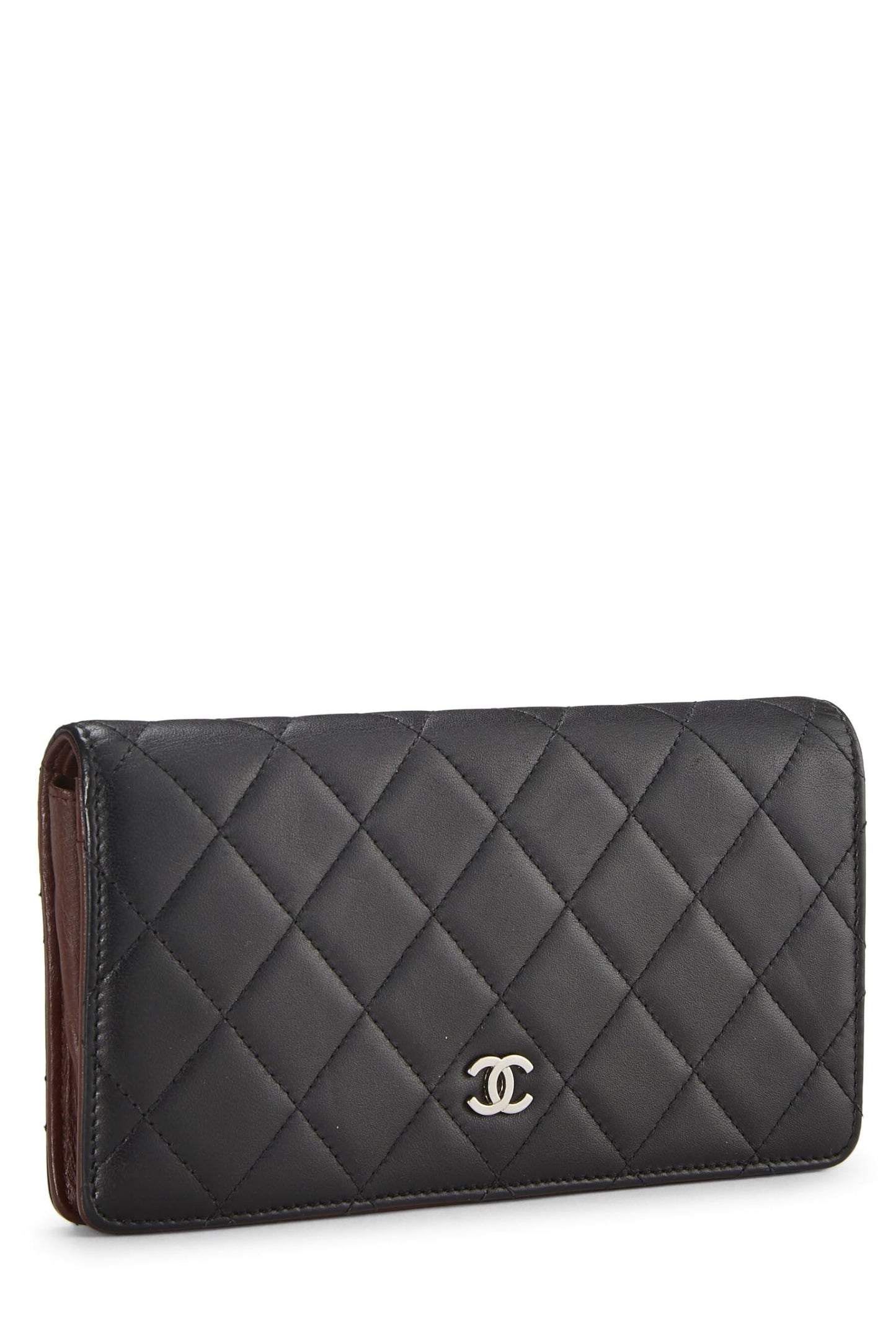 Chanel, Black Quilted Lambskin Classic Long Flap Wallet, Black