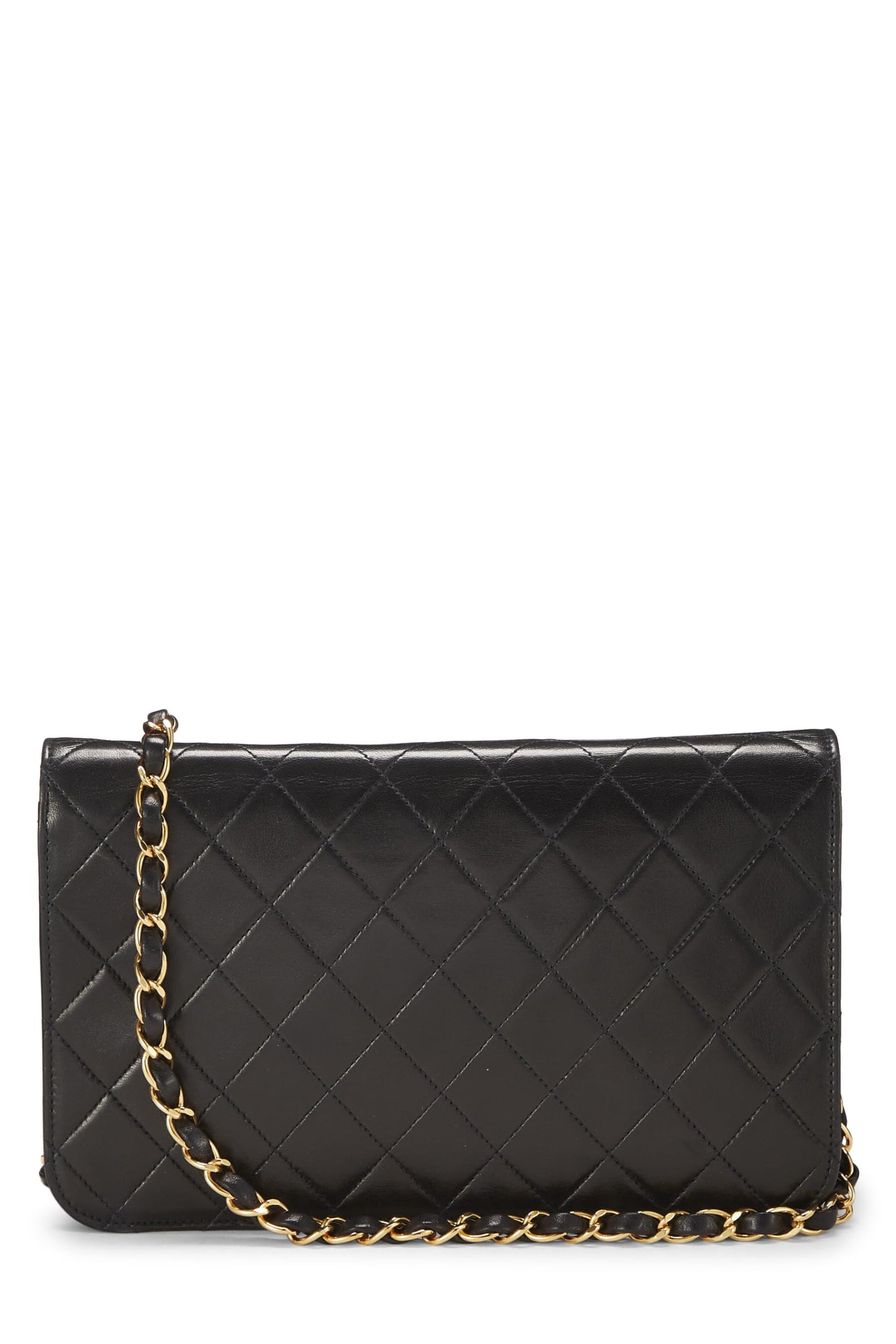 Chanel, Black Quilted Lambskin Snap Full Flap Small, Black
