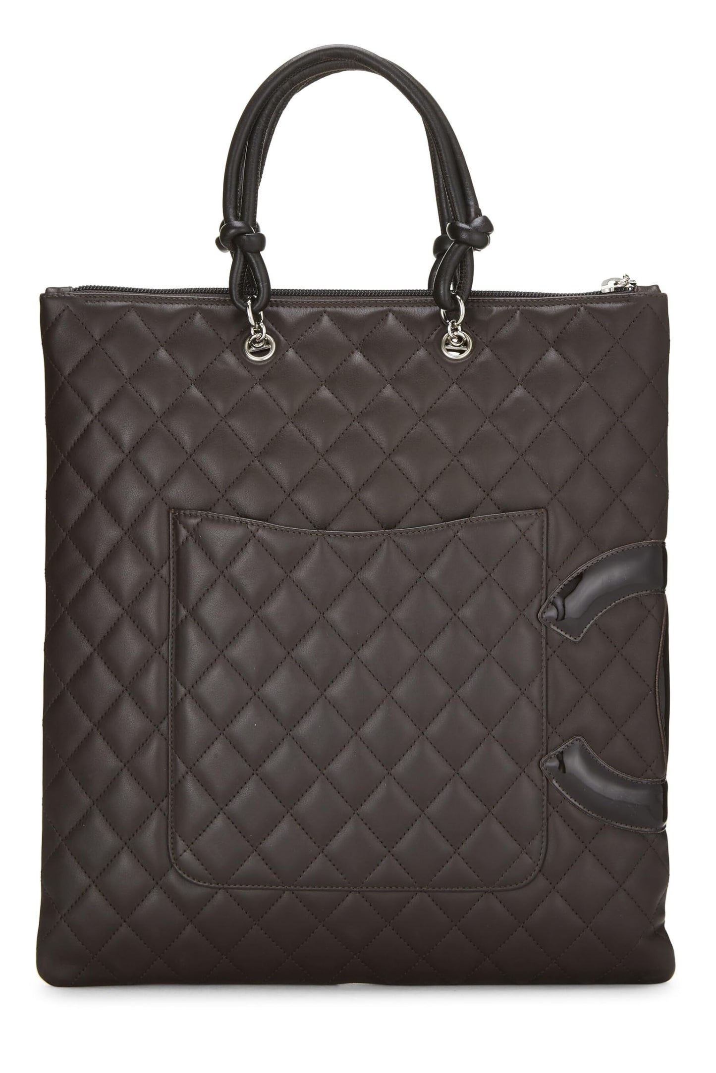 Chanel, Brown Lambskin Cambon Flat Tote, Brown