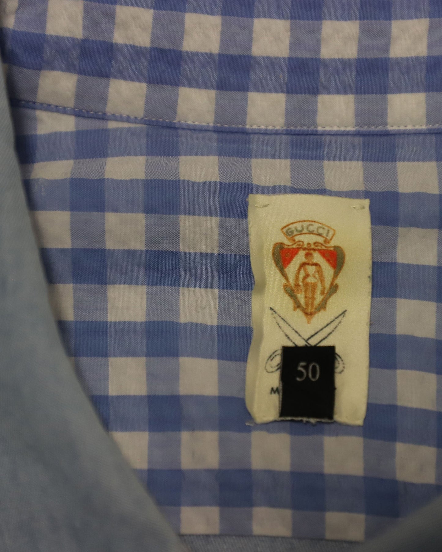 Luxury Gucci Trending 2025 Button-Down Shirt in Light Blue Cotton