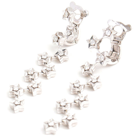 Chanel Comet Star Diamond Earrings 750WG