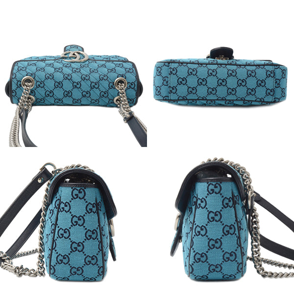 Luxury Gucci Trending 2025 GG Marmont Canvas Chain Shoulder Bag 443497