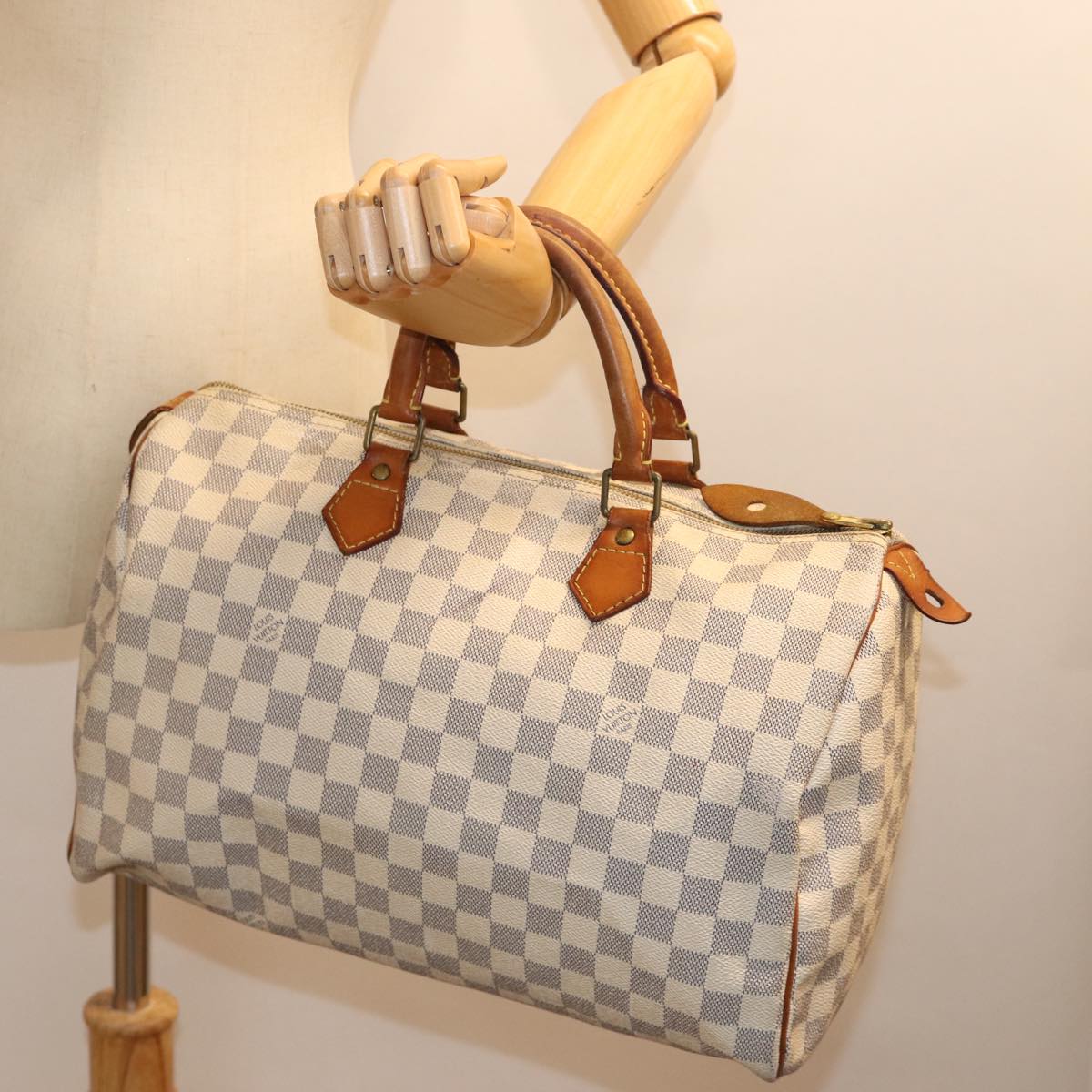 LOUIS VUITTON Damier Azur Speedy 35 Hand Bag N41535 LV 73072