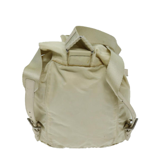Luxury PradaBackpack Nylon Cream 73099