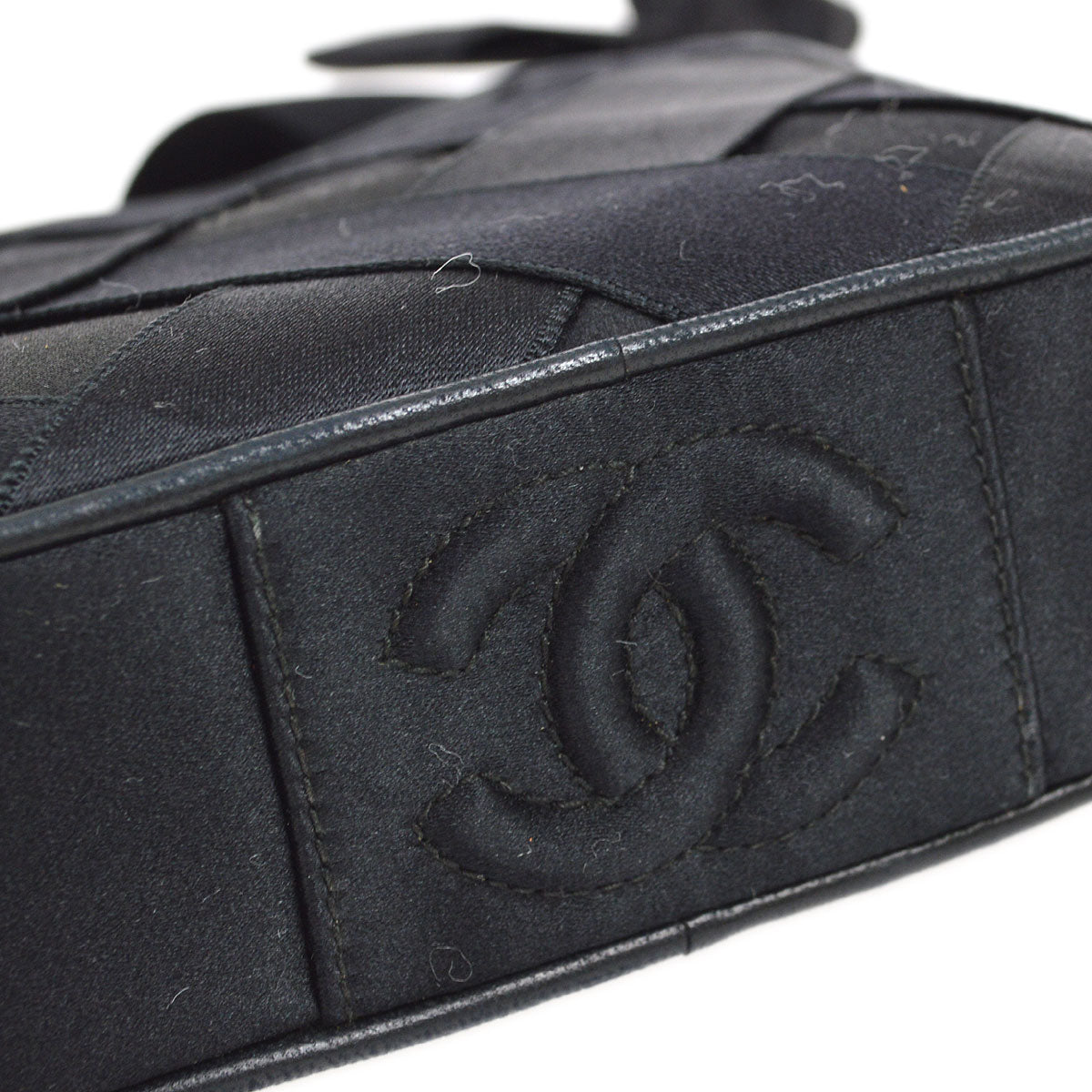 Luxury Chanel 1991-1994 Camera Bag Mini Black satin