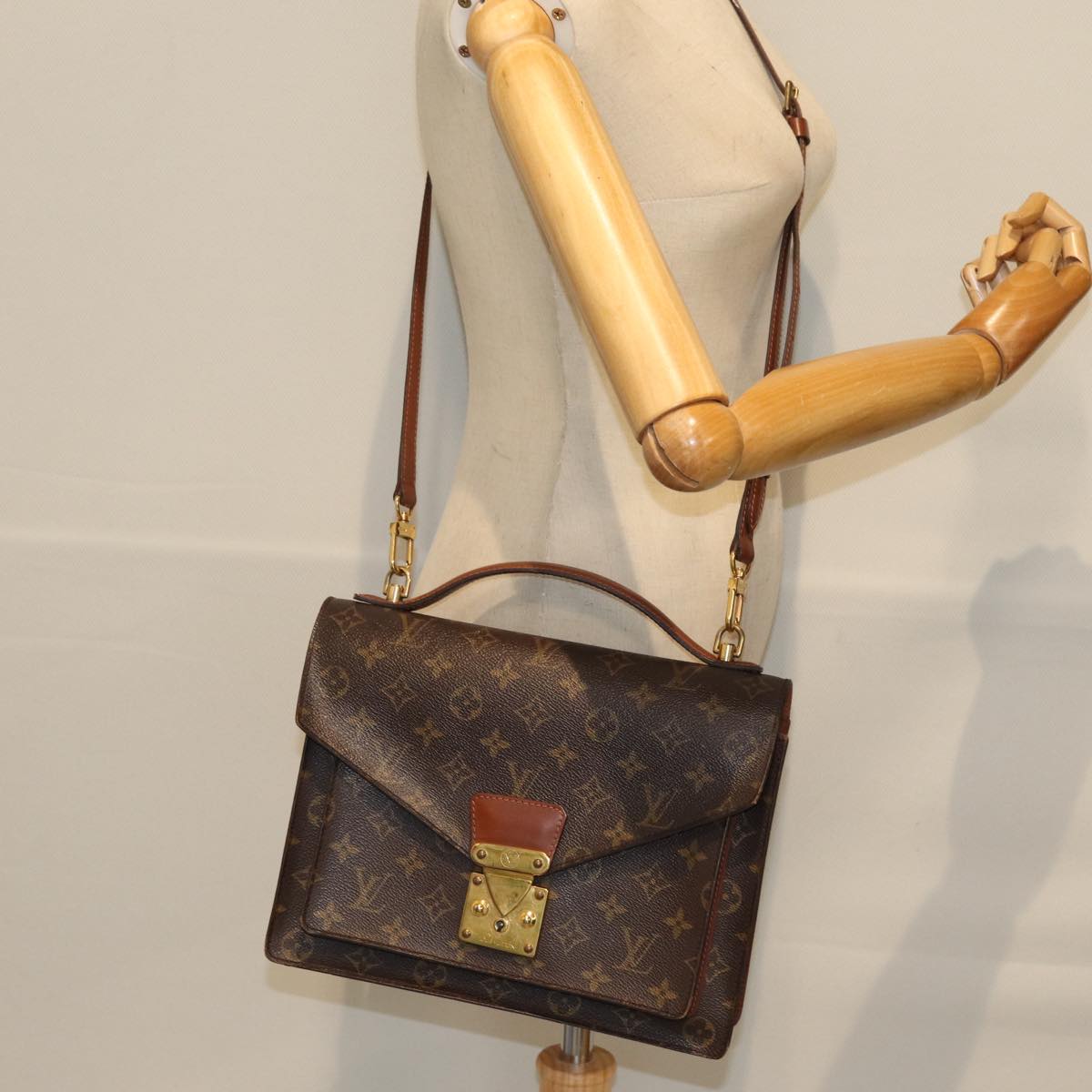 LOUIS VUITTON Monogram Monceau 28 Hand Bag 2way M51185 LV 73401
