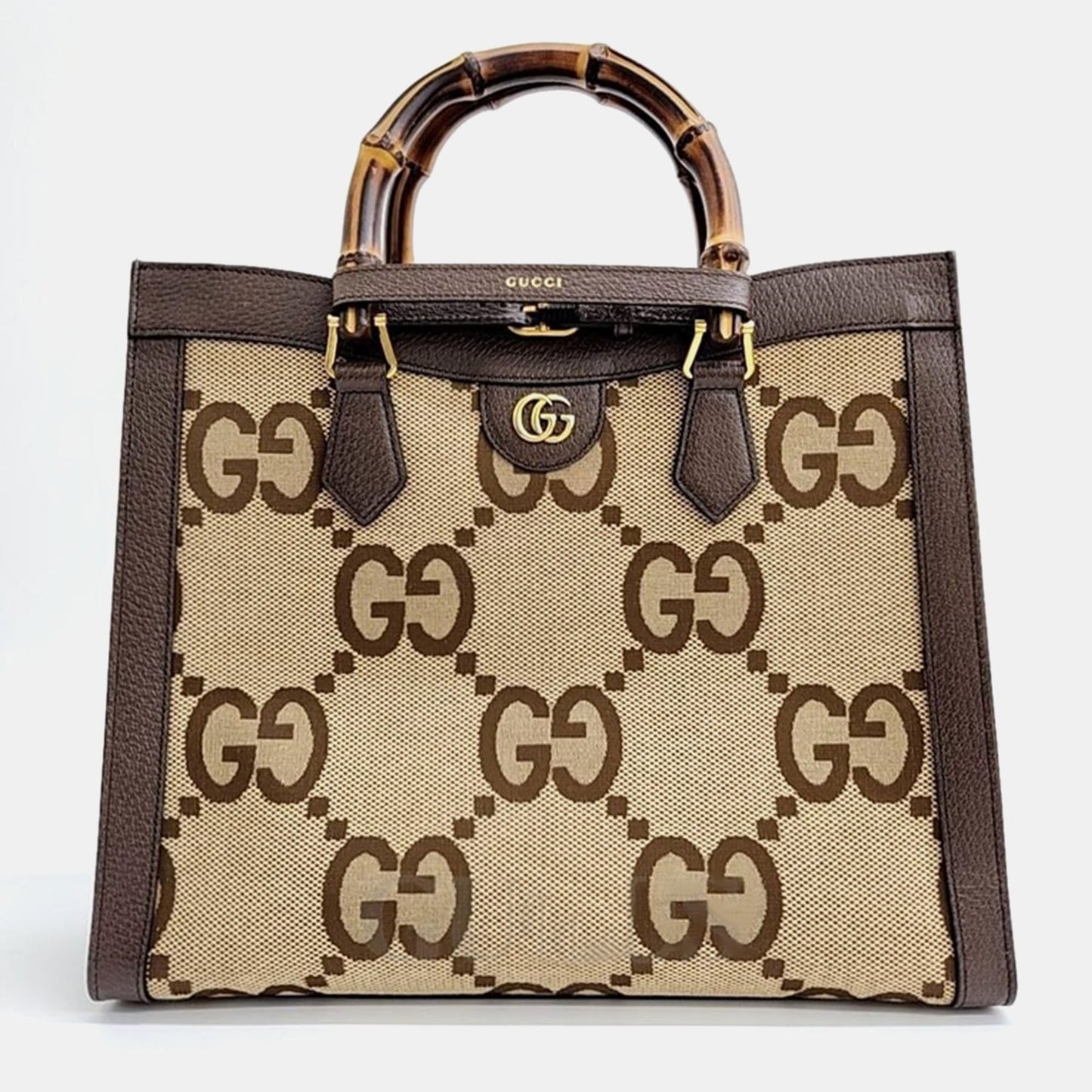 Luxury Gucci Trending 2025 Brown Canvas Diana Tote bag