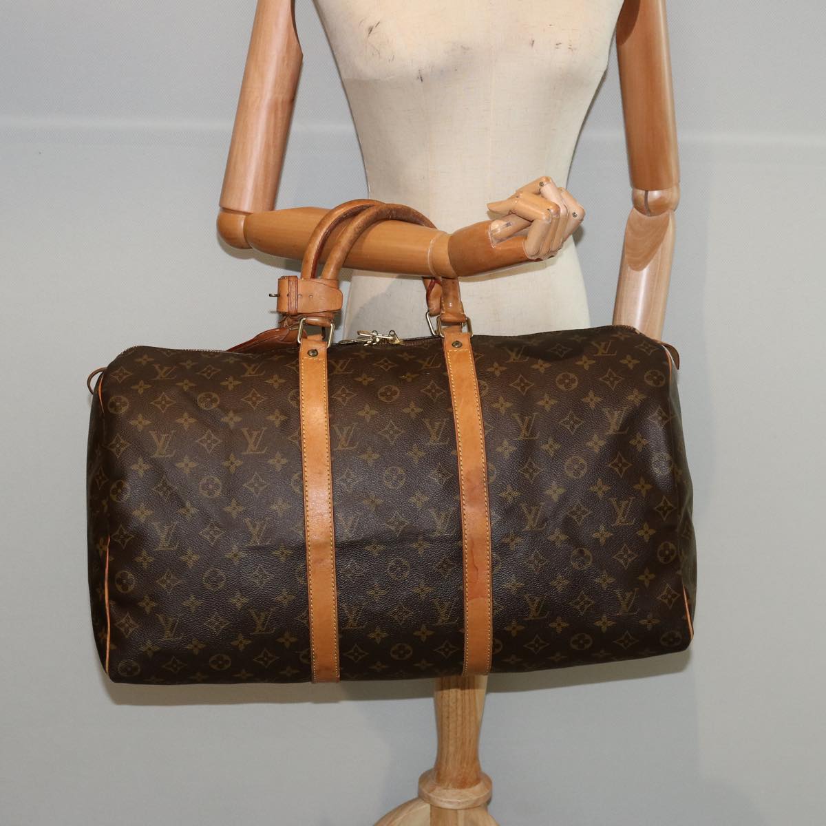 LOUIS VUITTON Monogram Keepall 50 Boston Bag M41426 LV 73921