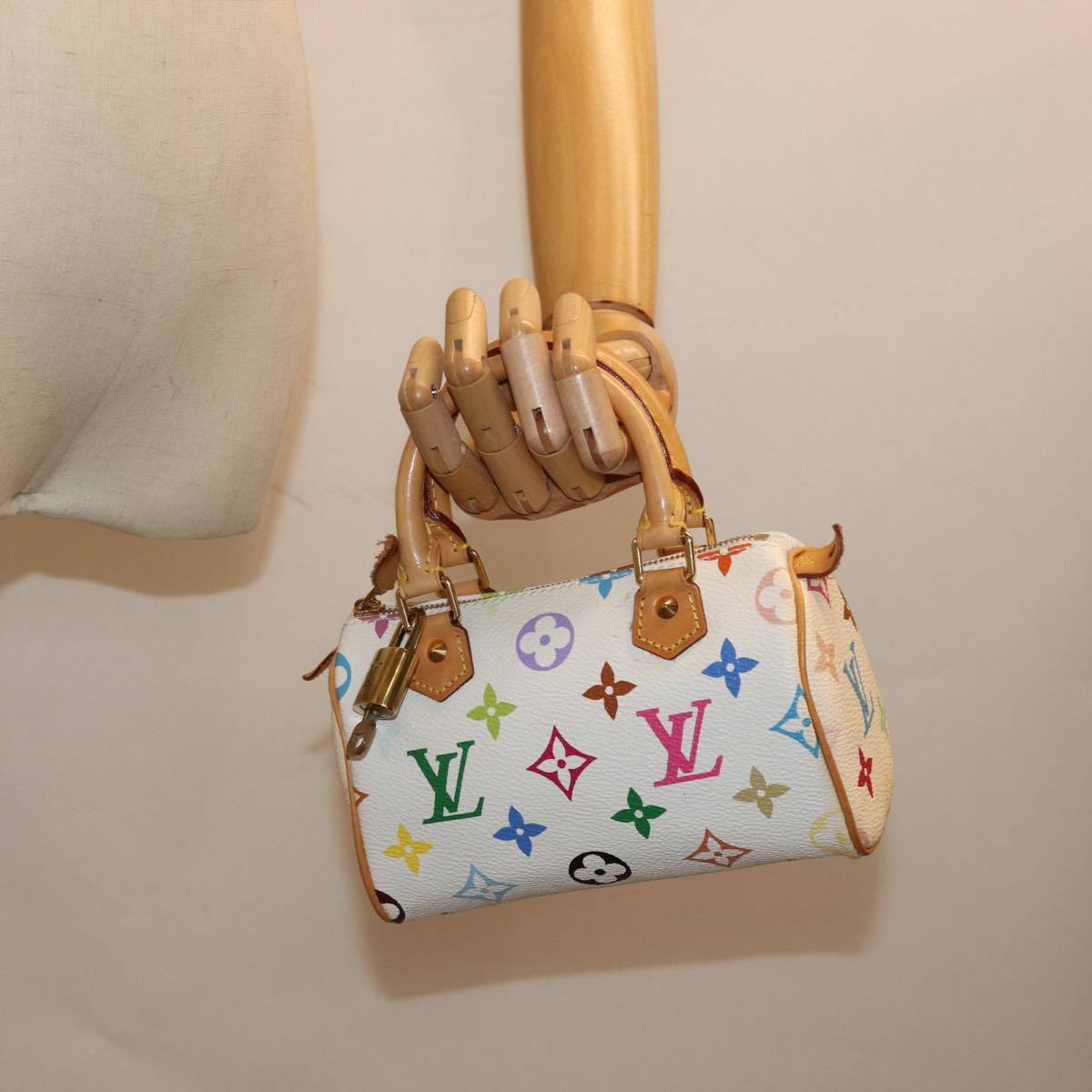 LOUIS VUITTON Monogram Multicolor Mini Speedy Hand Bag Black M92644 73932A