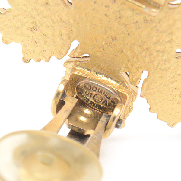 Chanel Snowflake Earrings Gold 01A