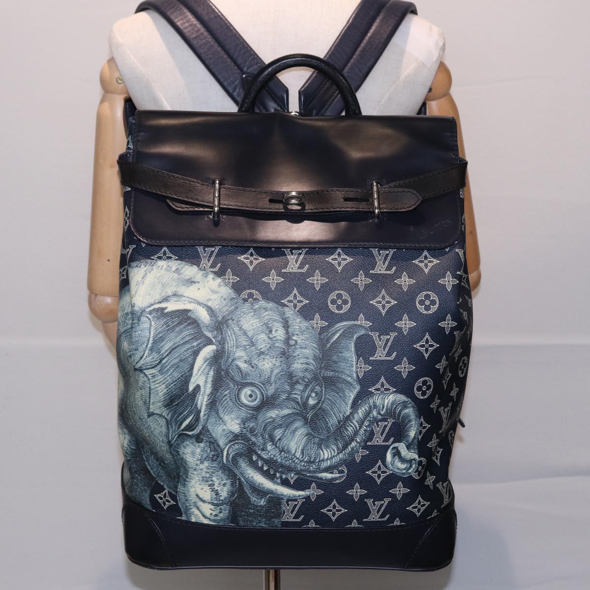 LOUIS VUITTON Monogram Savanna Steamer Backpack Black M54126 LV 74279SA