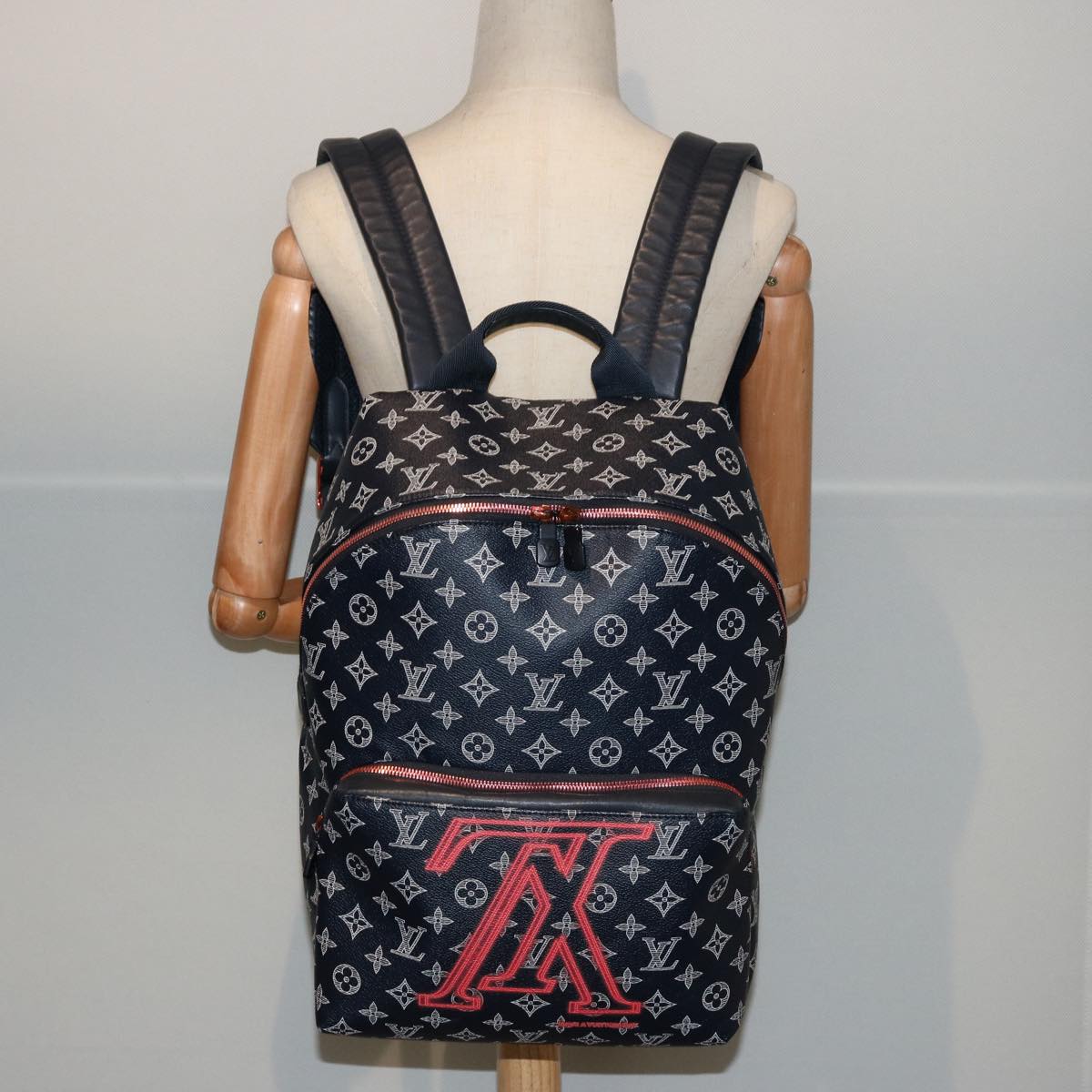 LOUIS VUITTON Monogram Ink Apollo Backpack Navy Red White M43676 LV 74436SA
