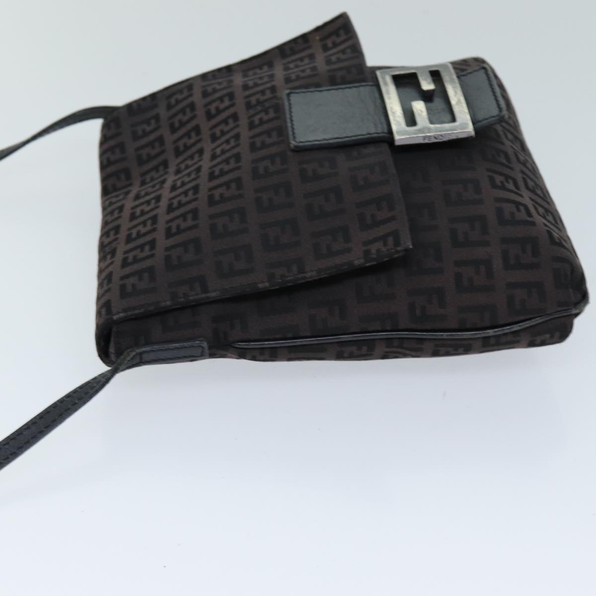 Luxury Fendi Zucchino Canvas Mamma Baguette Shoulder Bag Black74484